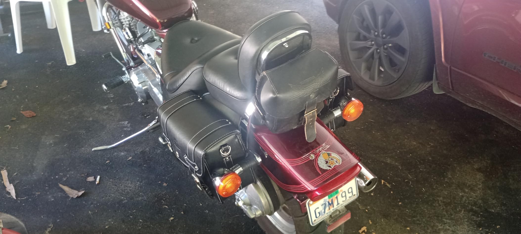 Motorcycle Saddlebags 26L Throw Over Saddle Bag with Cup Holder | PU Leather Universal Fit for Softail Dyna Sportster Road King Rebel V-star Shadow Vulcan Cruiser customer photo 1
