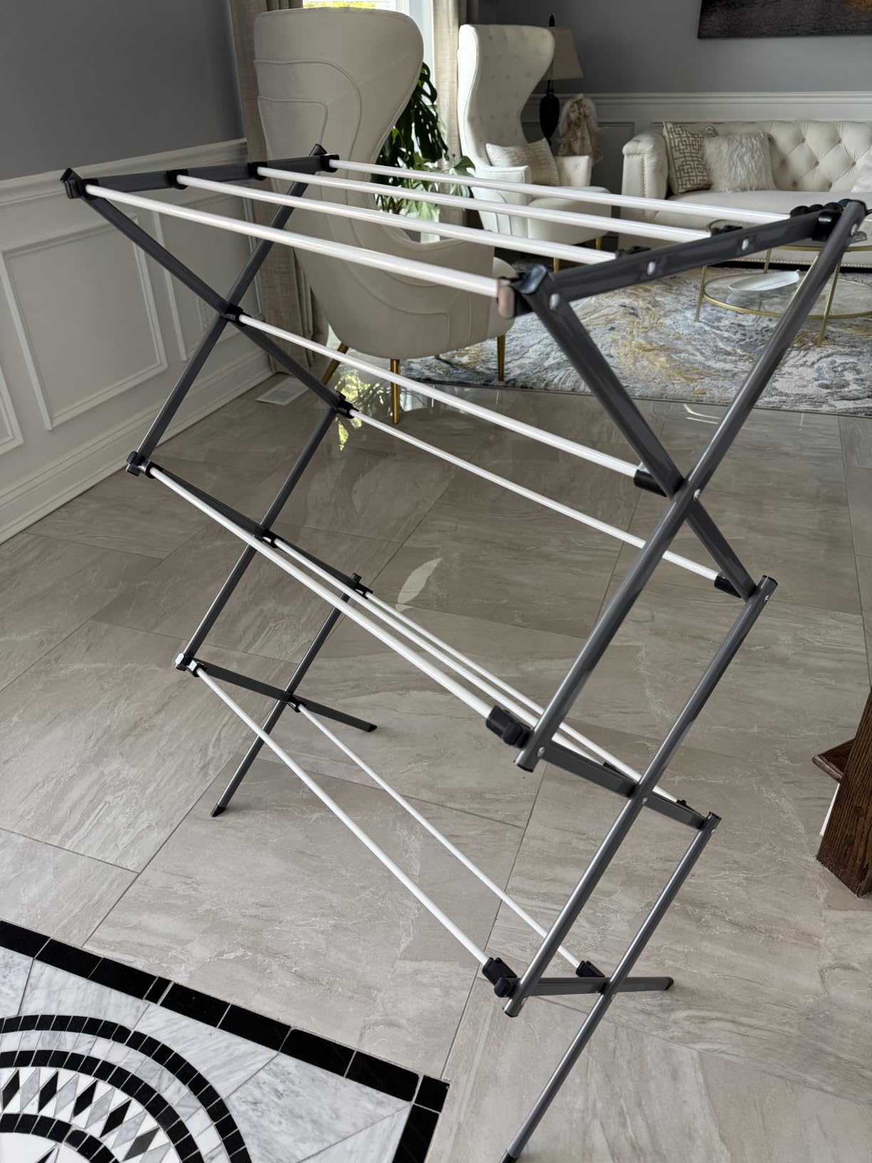 Honey-Can-Do 6-Tier Collapsible Steel Clothes Drying Rack, 24 ft, White customer photo 1