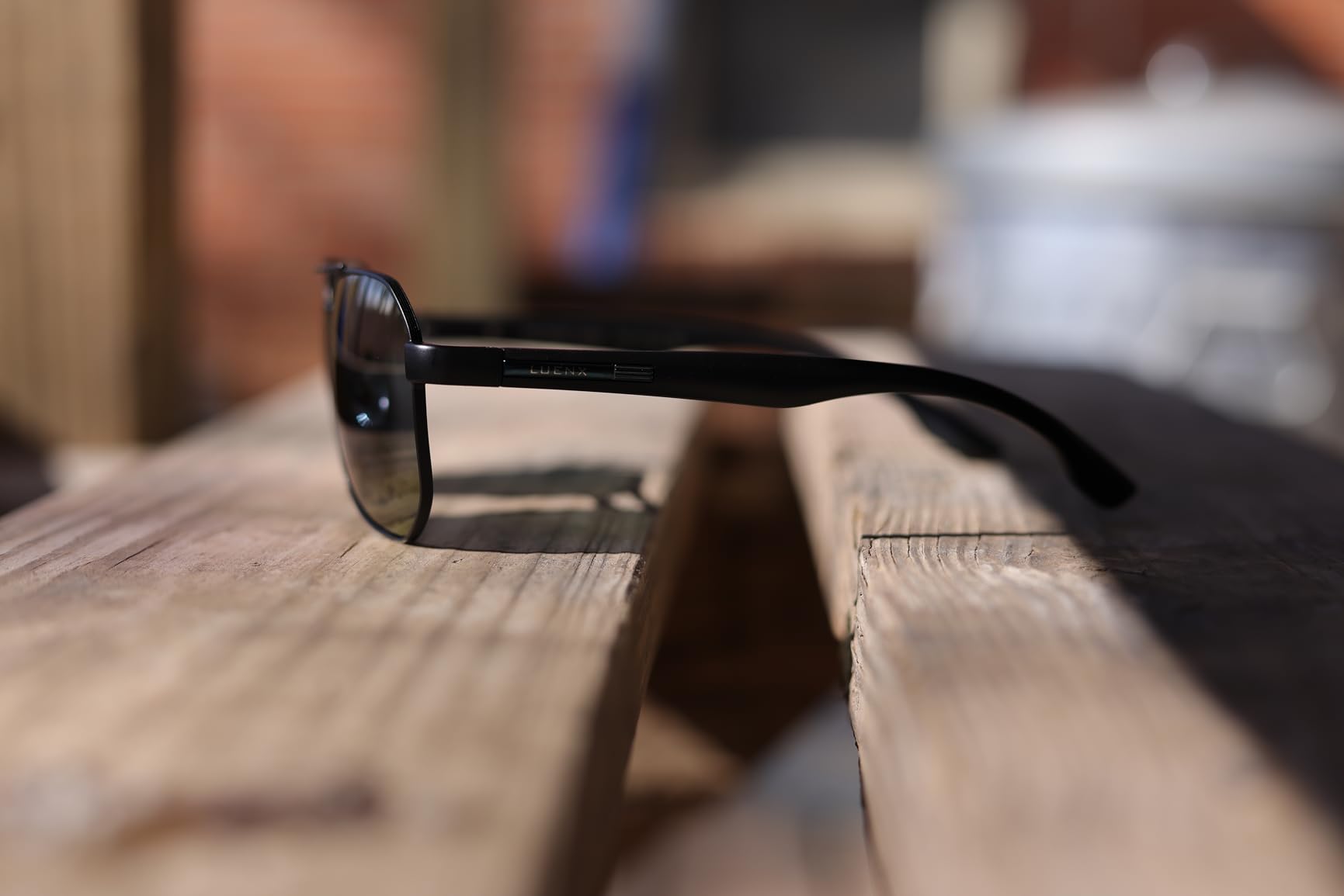 LUENX Aviator Sunglasses for Men Square Polarized Polygon Lens - UV 400 Protection with Accessories Driving Outdoor customer photo 1
