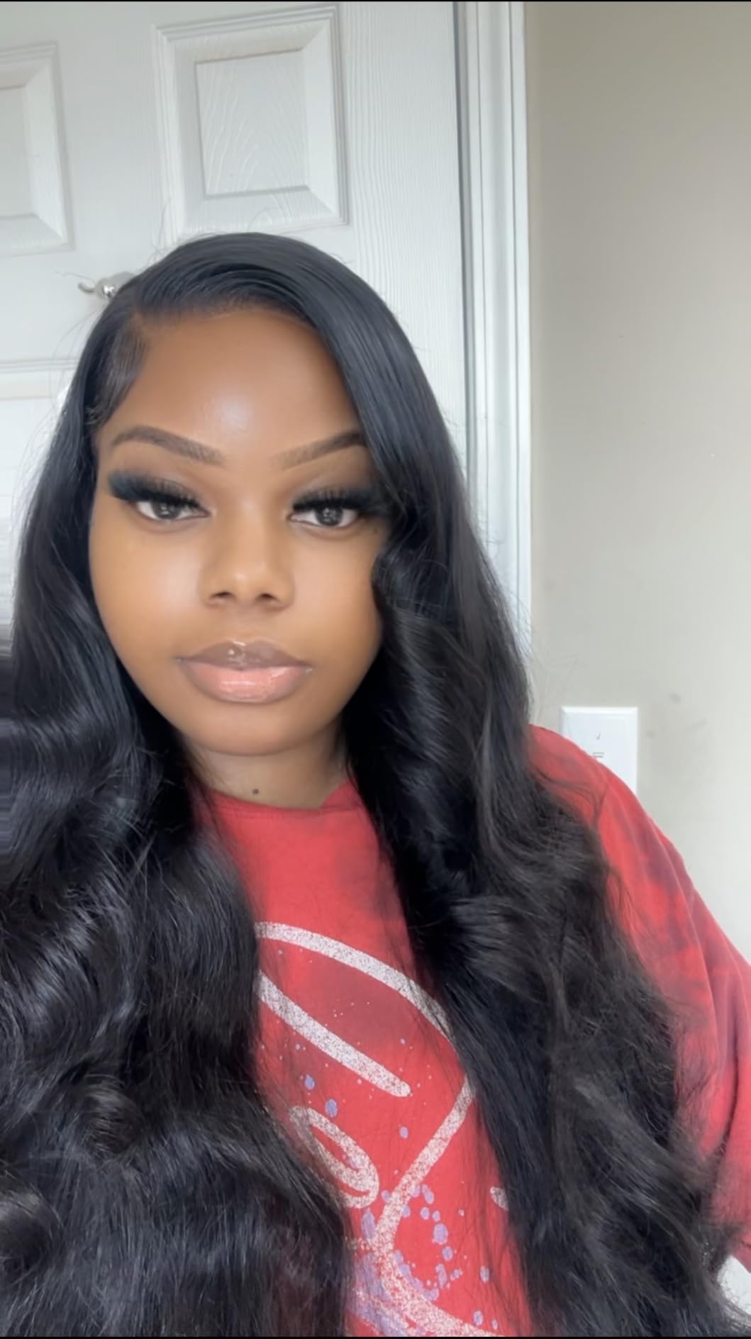 Wingirl 13x6 Body Wave Lace Front Wigs Human Hair Pre plucked Pre bleached Small Knots With Baby Hair 200 Density Glueless Human Hair Wigs For Women 28Inch HD Lace Frontal Wig With Soft customer photo 1