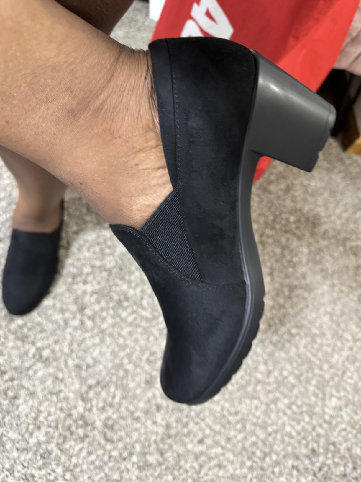 DREAM PAIRS Women's Dress Shoes Block Heel Loafers Pumps | Slip-on loafer with soft latex padded insole and lightweight sole for comfortable walking, long workday and professional wear customer photo 1