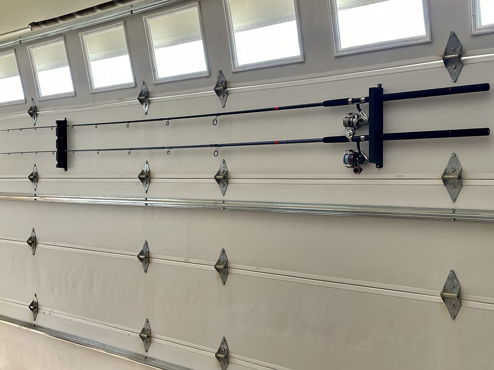 Berkley Twist Lock Fishing Rod Rack, Stores 4 Rods, Black, Soft Foam Grip Pads Protect Rod Finishes, Durable Construction, Easy to Mount with Common Tools customer photo 1