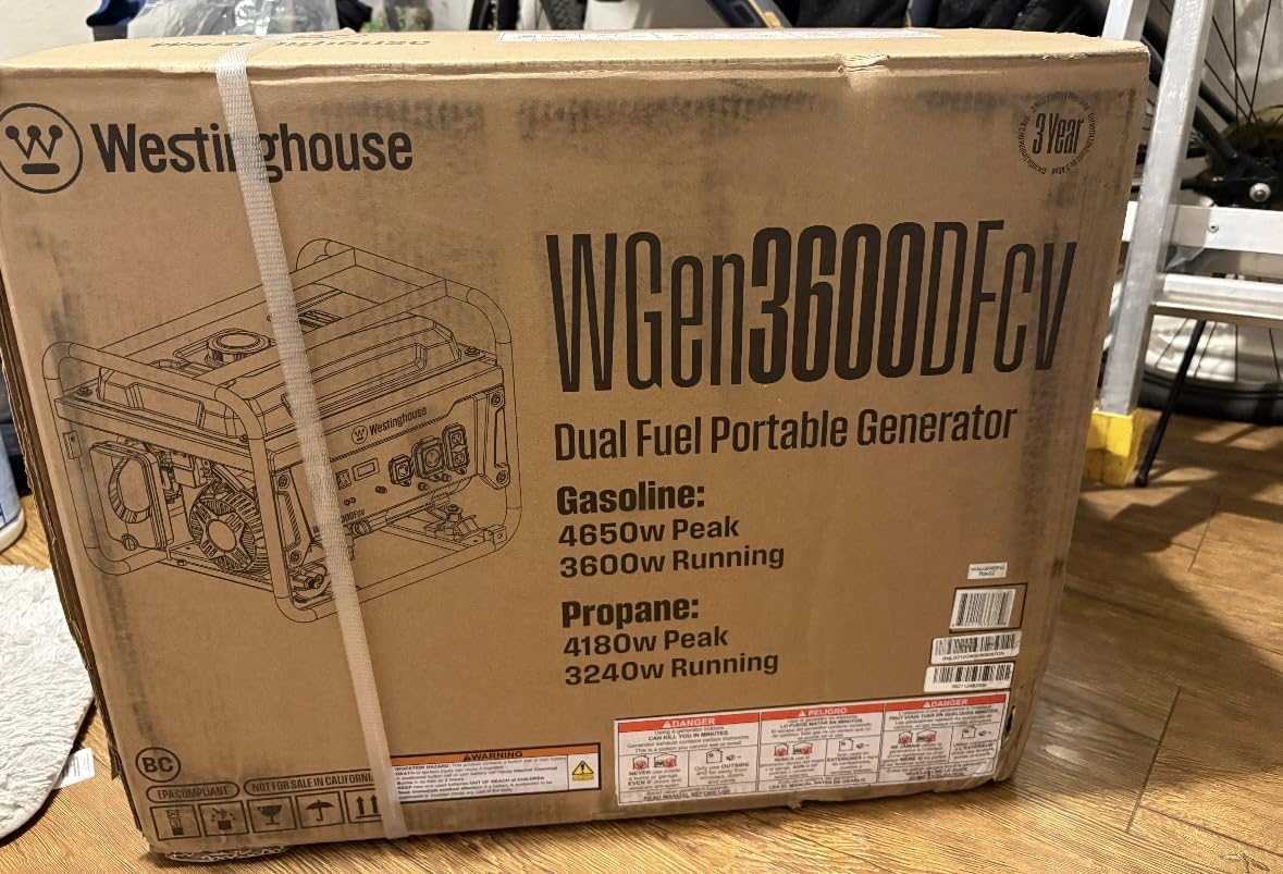 Westinghouse 4650 Peak Watt Dual Fuel Portable Generator, RV Ready 30A Outlet, Gas & Propane Powered, CO Sensor customer photo 1