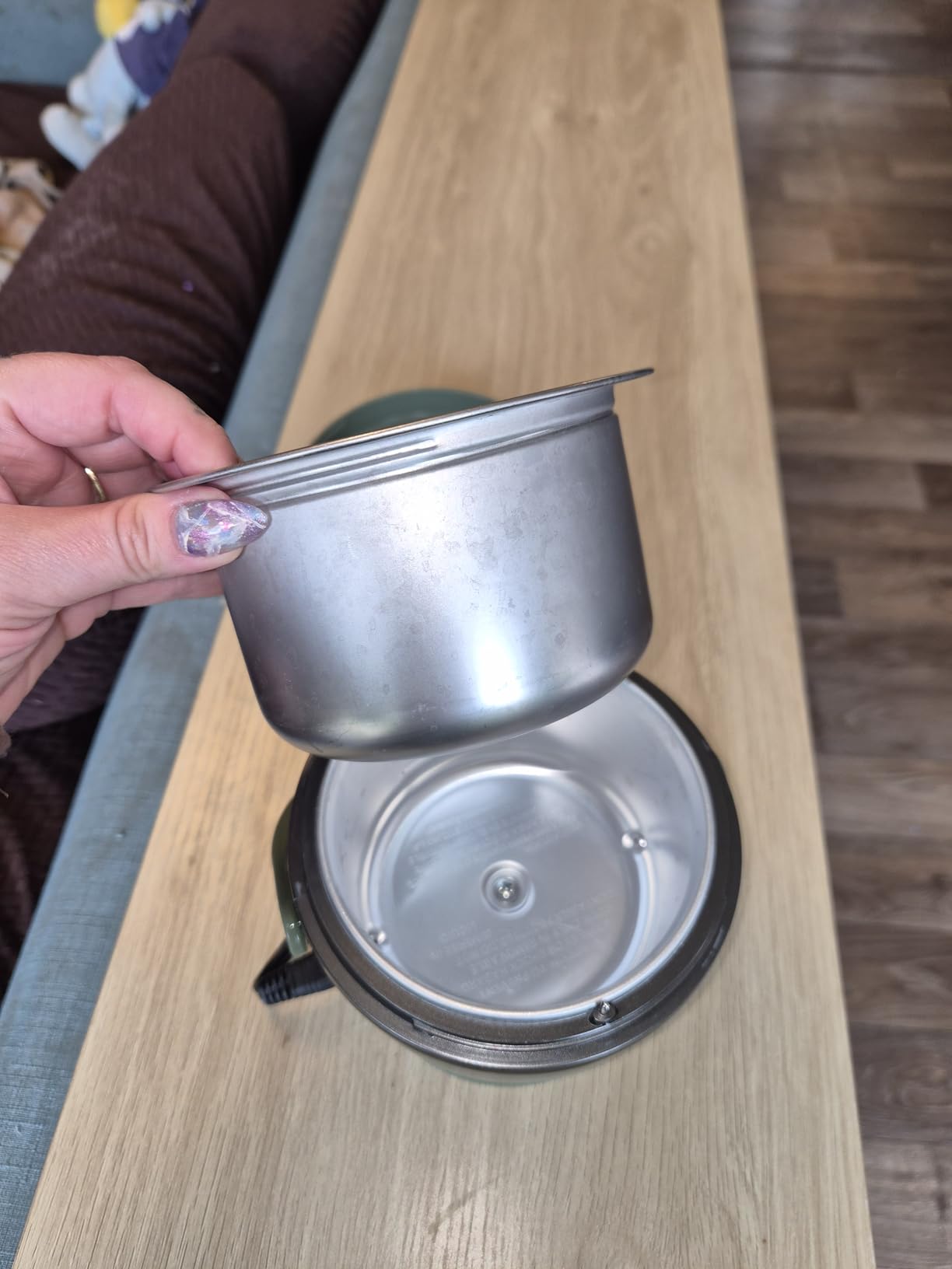 Crock-Pot Portable Electric Lunch Box, 20-Ounce Food Warmer, Moonshine Green | Ideal for Travel, On-the-Go | Keeps Food Spill-Free, Warm & Tasty | Dishwasher-Safe customer photo 2