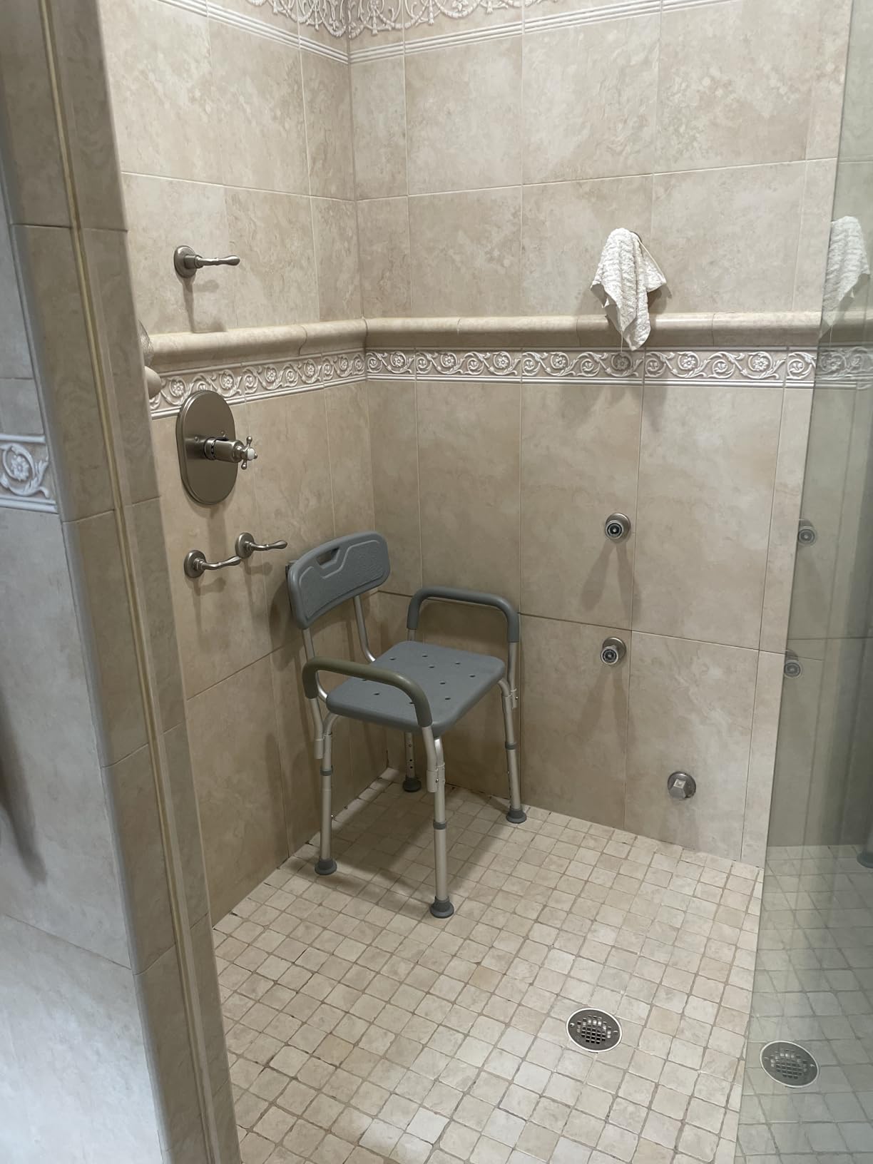 Medline Shower Chair with Backrest and Padded Armrests - 350 lb. capacity, Bath Bench, Seat, Stool for Independent Adult, Seniors, Elderly & Disabled Patients customer photo 2