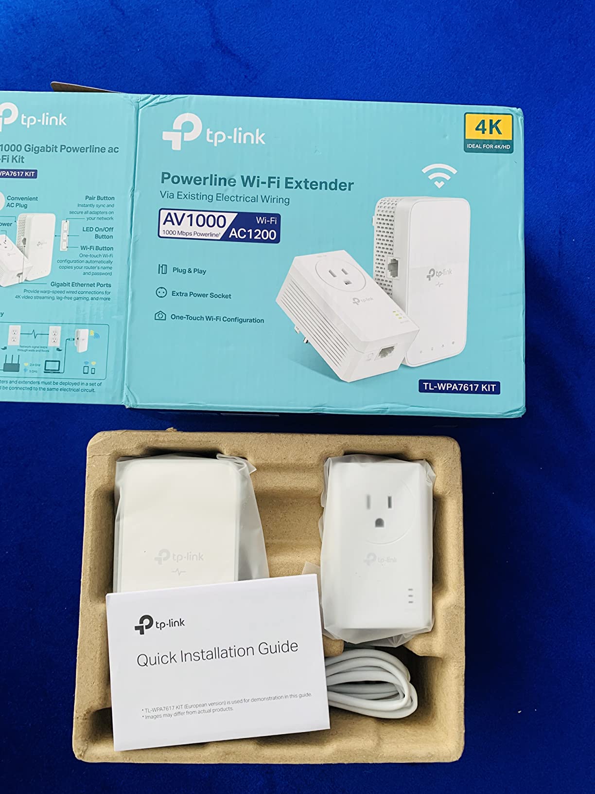 TP-Link Powerline WiFi Extender TL-WPA7617 KIT - Includes AV1000 Powerline Ethernet Network Adapter and AC1200 Dual Band Extender, Gigabit Port, Passthrough, OneMesh, Ethernet Over Power, Plug & Play customer photo 1