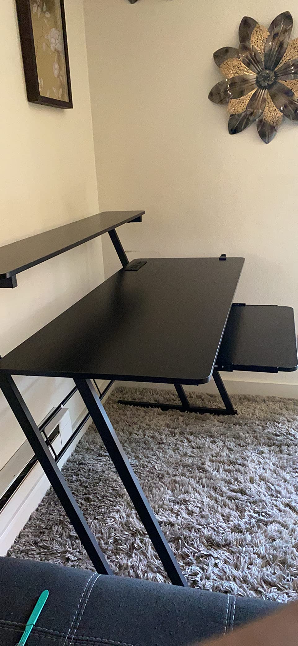 Armocity Music Studio Desk Production Workstation - Recording Studio Desk for Producer with Power Outlet, Studio Workstation for Music Recording, Home Studio Table Desk with Monitor Platforms, 47