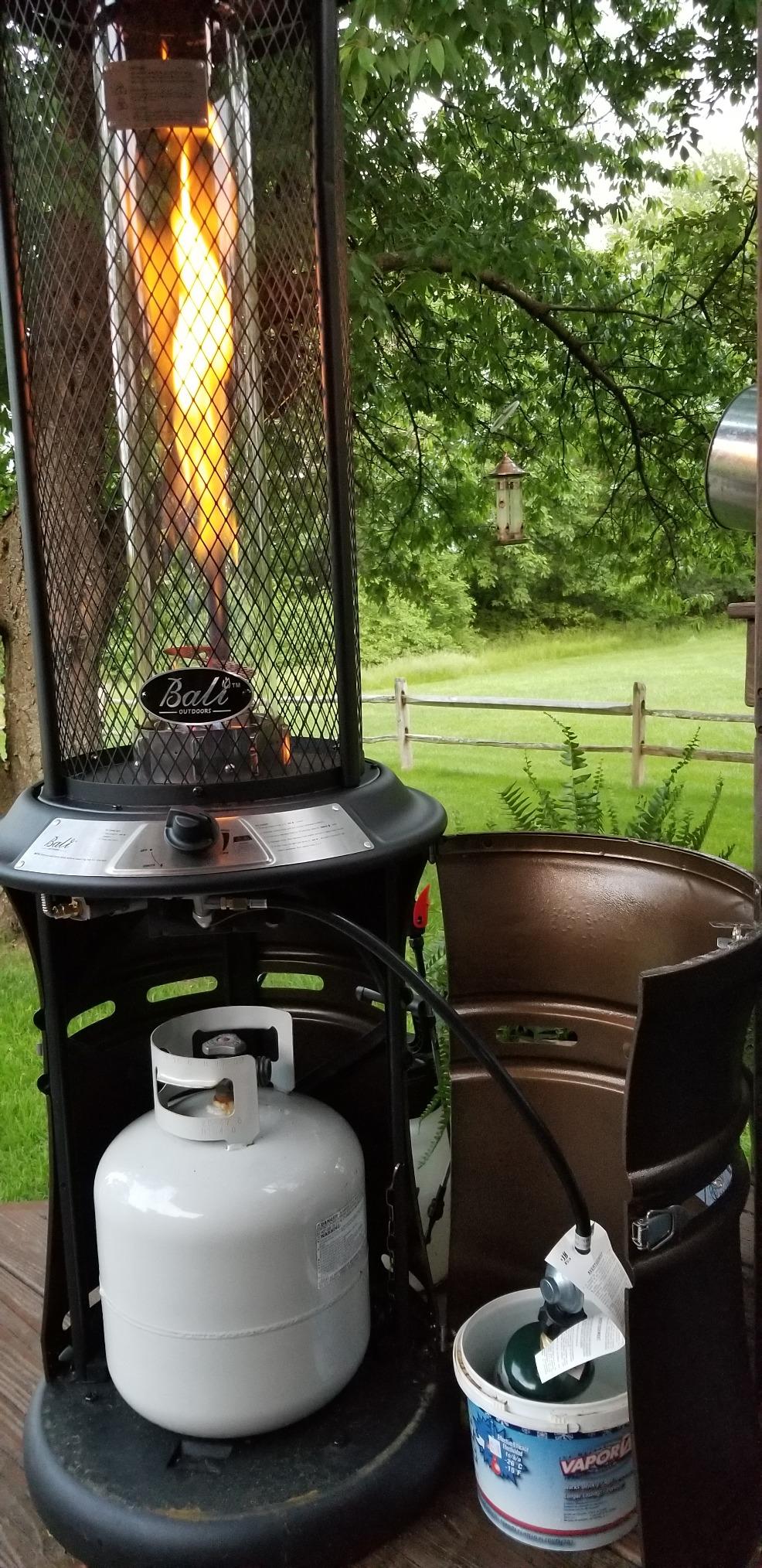 BALI OUTDOORS Gas Patio Heater | Floor-Standing Outdoor Commercial Heater, Round Dancing Flame, Wheels, Glass Tube, Suitable For Balcony, Veranda, BBQ Party customer photo 2