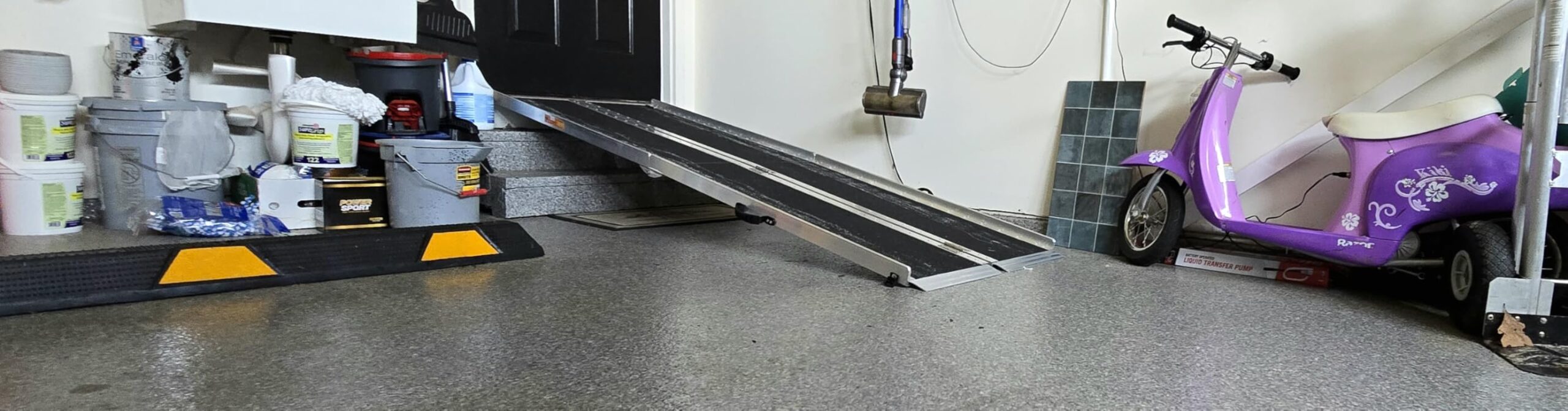 8FT Wheelchair Ramp with Support Legs, Portable Ramps for Home Steps | 800lbs Load-Bearing, Non-Slip, Aluminum, Foldable, Tool-Free Assembly, Easy to store and carry, for Scooters, Stairs, Entry customer photo 2