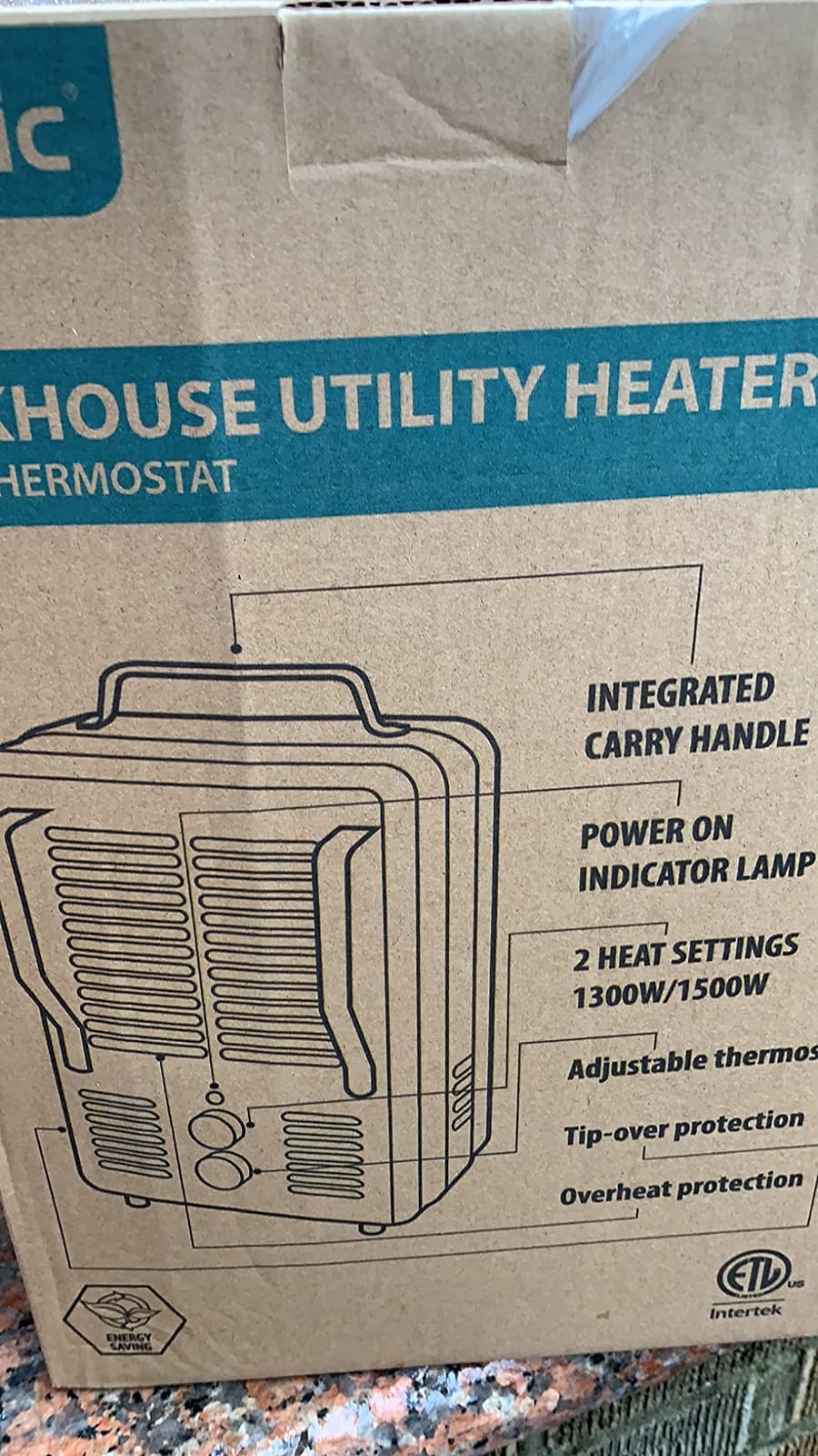 Shinic Space Heater, 1500W Milkhouse Heater with Thermostat, Stay Cool Durable Metal Housing, Overheat protection, 3-Prong Plug, Tip-Over Auto Shut Off, Utility Heater for Garage, Bedroom, Greenhouse customer photo 1
