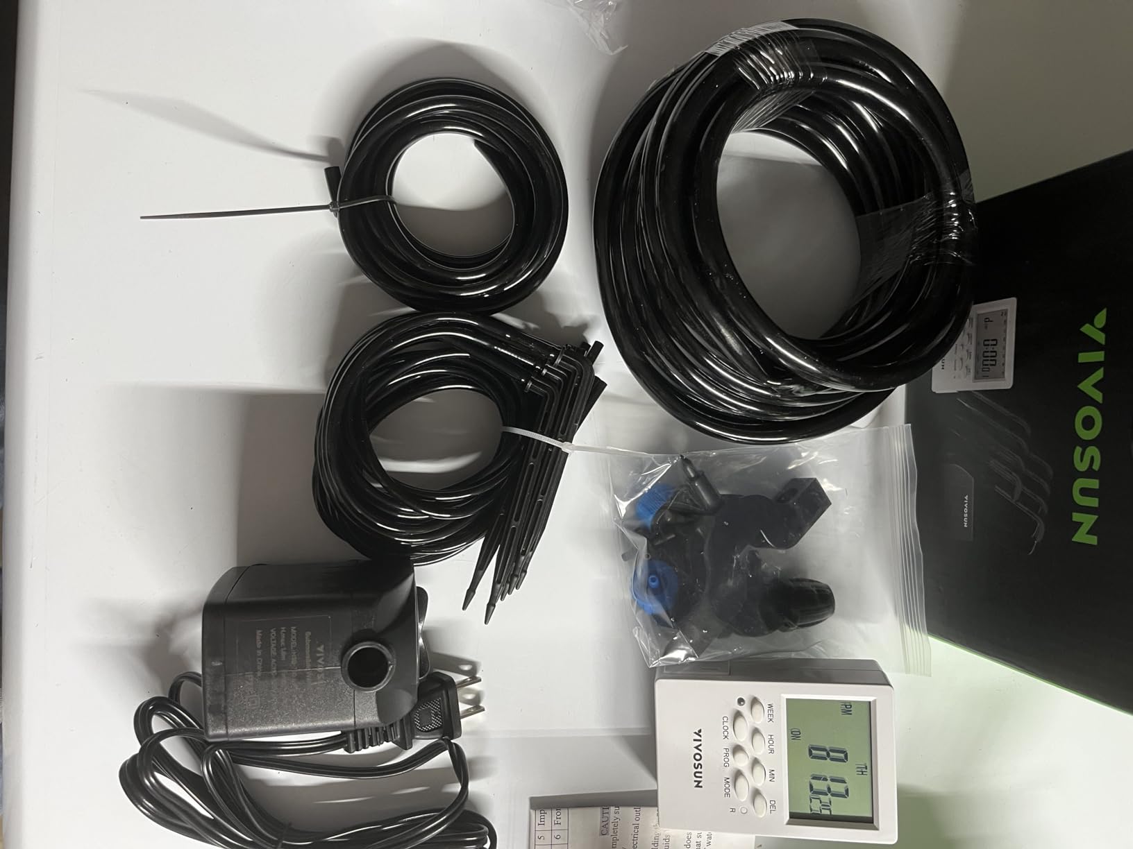 VIVOSUN Professional Automatic Drip Irrigation Kits, 15W Output, All in One Professional Grow Kit- Includes Pump, Timer and Regulator, 8 Drip Emitters Garden Plant Watering System Indoor Outdoor customer photo 1