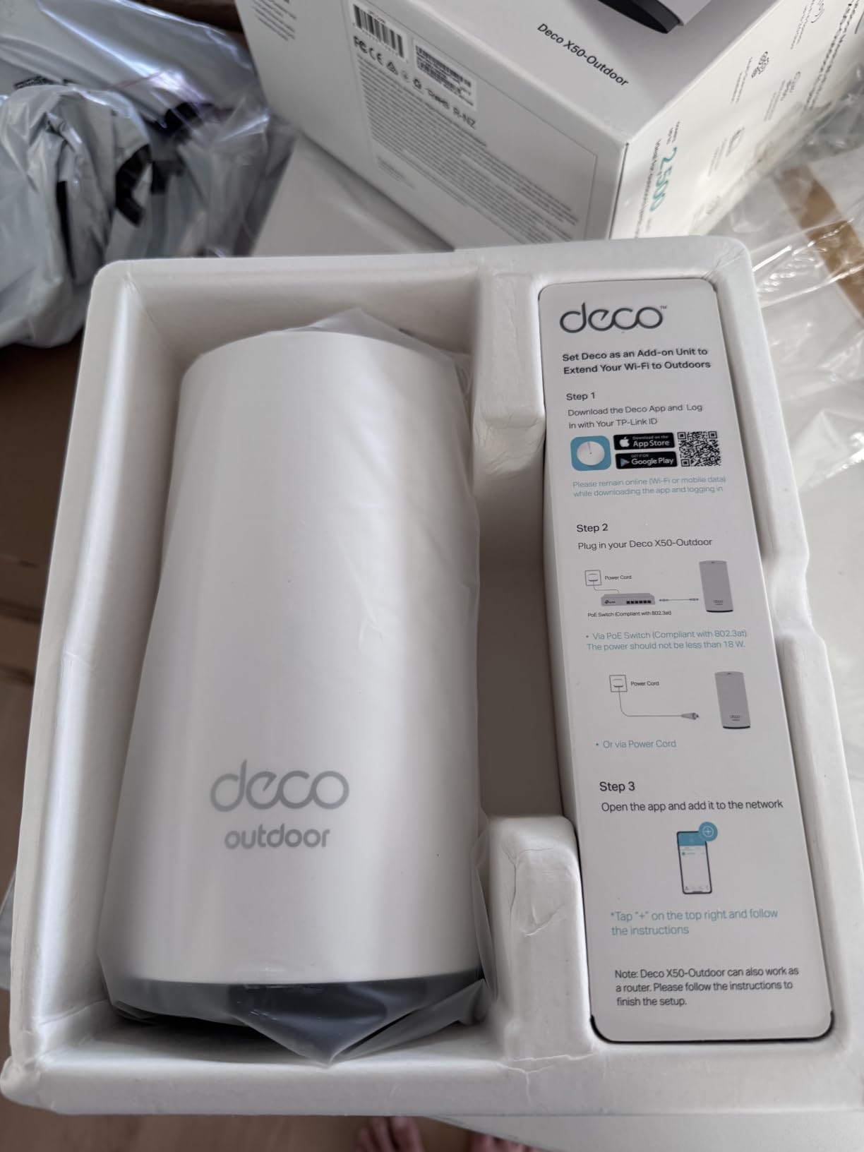 TP-Link Deco Outdoor WiFi (X50-Outdoor) AX3000 Dual Band WiFi 6 | Dual Gigabit Ports, Weatherproof, Works with Deco Mesh, Pole/Wall/Table Mount, (Deco X50-Outdoor 1-Pack) customer photo 1