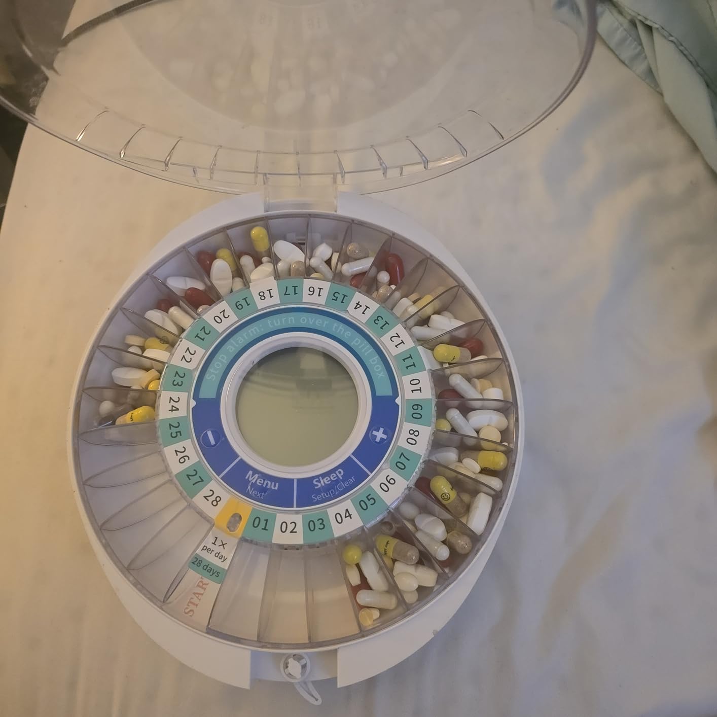 Windtrace Automatic Pill Dispenser for Elderly with Alarm | 28-Slot, Monthly Use, Mix-Proof, Kid-Proof, Built-In Lock, Senior-Friendly, 6-Button, Easy Setup, 5000-Cycle, XL LCD customer photo 1