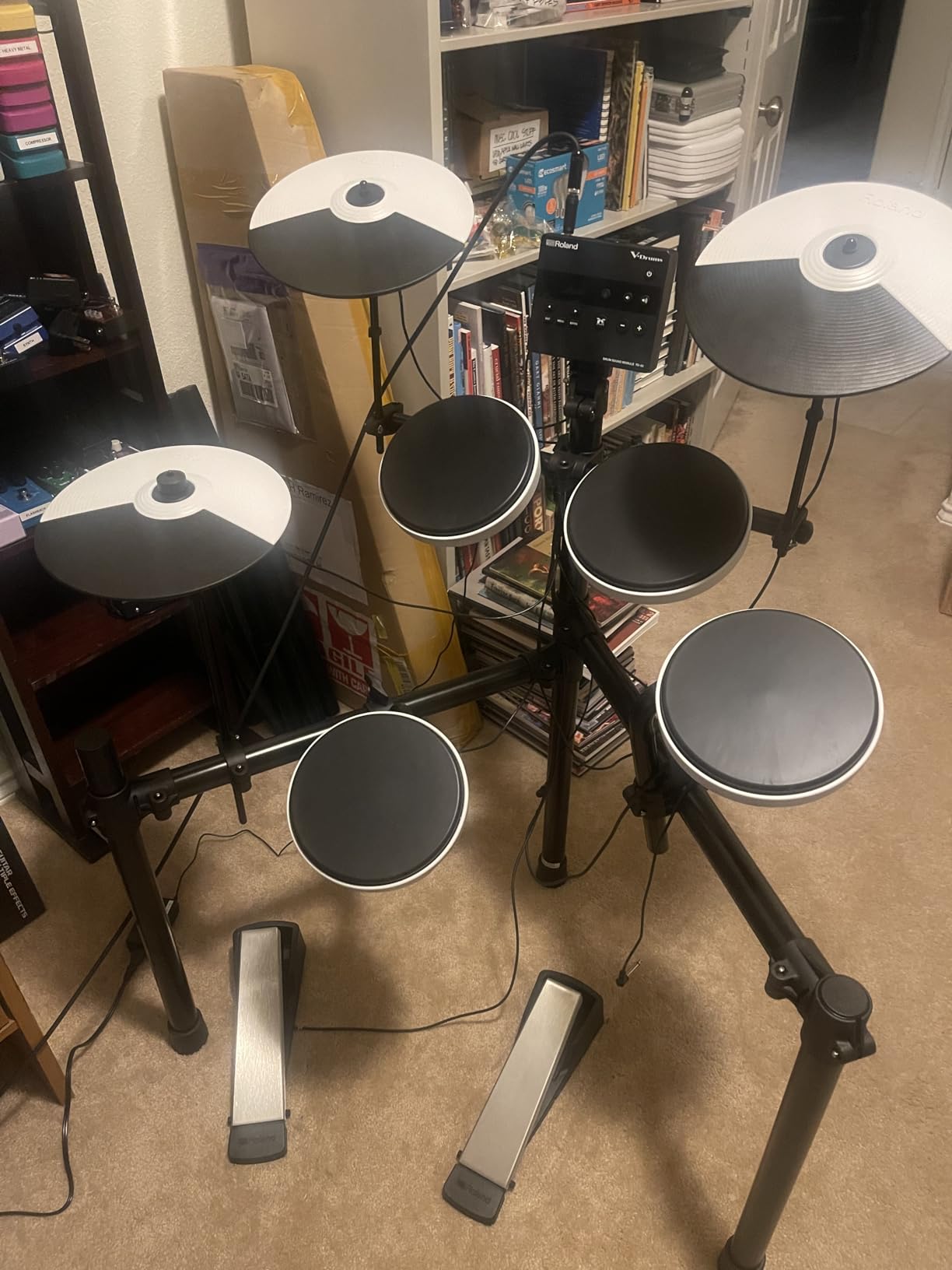 Roland TD-02K V-Drums | Entry-Level Compact Electronic Drum Kit with Expressive Playability, Noise-Reducing Features, Height-Adjustable Stand & Optional Bluetooth Expansion | Onboard Coach Function | Snare Pd-4 ×1, Tom Pd-4 ×3, Cy-5 Hi-Hat and Crash and Ride, Kt-1 Beaterless Kick, Fd-1 Hi-Hat Control customer photo 1