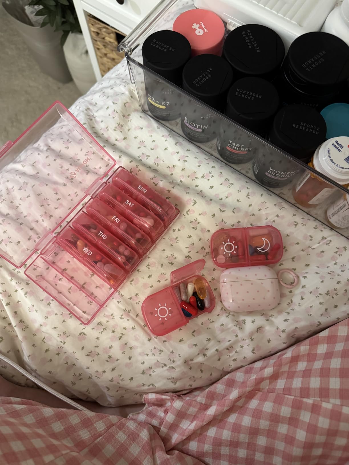 AUVON XL Weekly Pill Organizer 2 Times a Day, Pill Box 7 Day with One-Side Large Openings for Easy to Use, Black Privacy Protection AM PM Pill Case for Medication, Vitamins, Fish Oils, Supplements customer photo 2