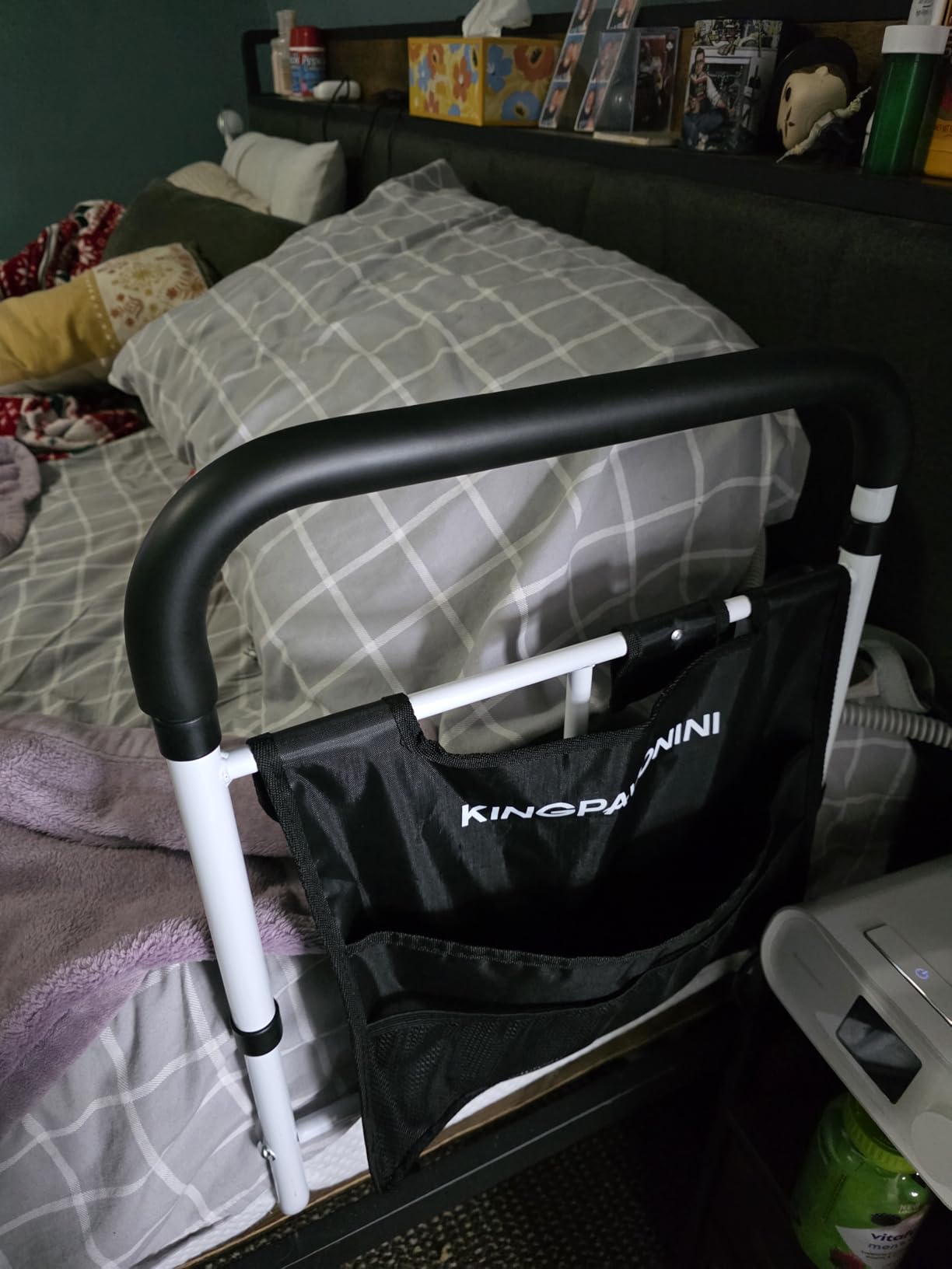 Bed Rails for Elderly Adults Safety - ASTM Approved 2026 Upgrade Adjustable Bed Cane with Non-Slip Ergonomic Handle & Storage Pocket, Bed Railings for Seniors Load 380 LBS, Tool-Free, Model BM03-1 customer photo 1