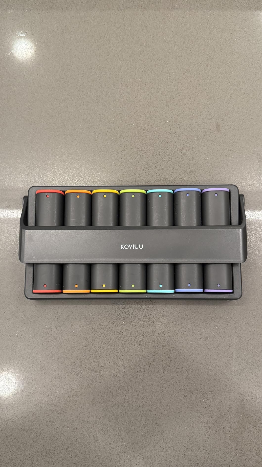 Weekly Pill Organizer 2 Times a Day, KOVIUU Large Travel Pill Box 7 Day, Am Pm Twice Daily Pill Case with Rotatable Handle, Week Pill Holder Container for Vitamin Medicine Supplement Fish Oil, Black customer photo 1