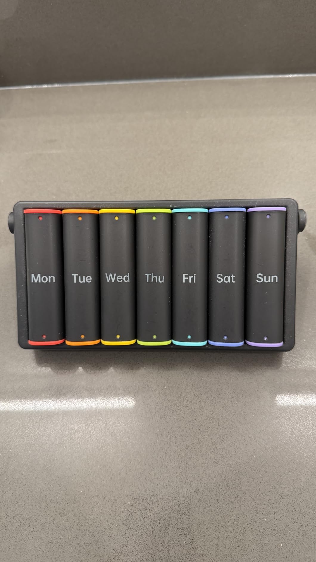Weekly Pill Organizer 2 Times a Day, KOVIUU Large Travel Pill Box 7 Day, Am Pm Twice Daily Pill Case with Rotatable Handle, Week Pill Holder Container for Vitamin Medicine Supplement Fish Oil, Black customer photo 2