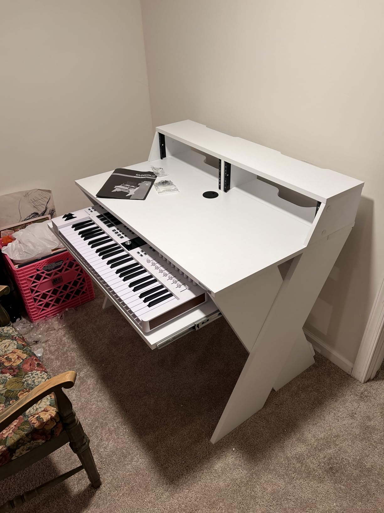 Glorious Sound Desk Compact Professional Studio Workstation, Walnut customer photo 2