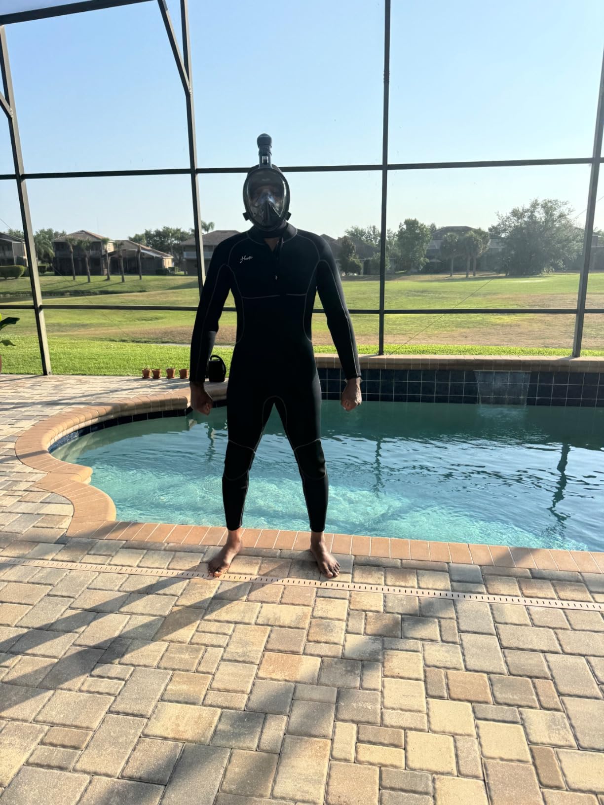 Hevto Men Wetsuits 3/2mm Neoprene Wet Suit Back Front Zip in Cold Water for Surfing Swimming Diving customer photo 1