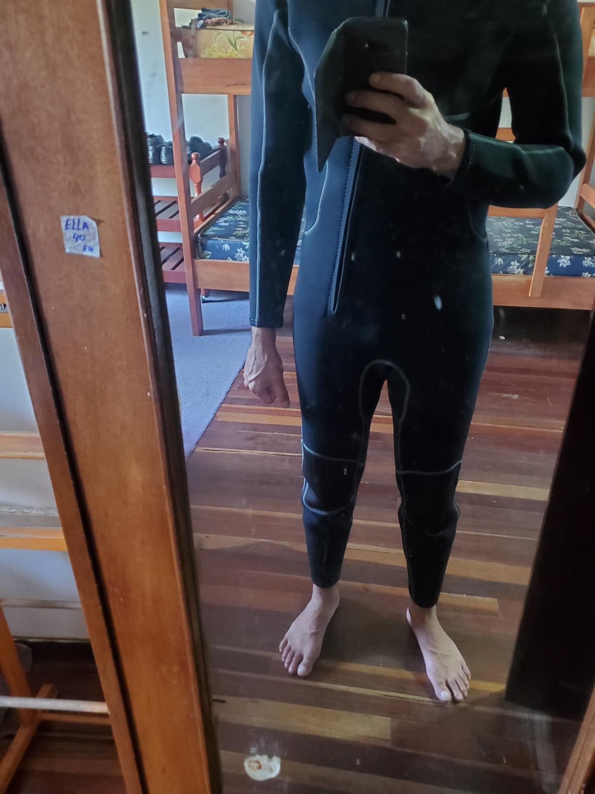 Hevto Men Wetsuits 3/2mm Neoprene Wet Suit Back Front Zip in Cold Water for Surfing Swimming Diving customer photo 2
