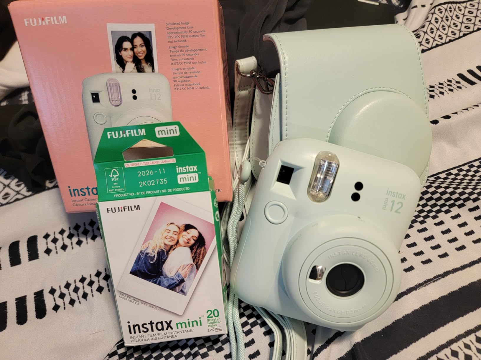 Fujifilm Instax Mini 12 Instant Film Camera Pastel Blue, Fujifilm Instax Mini Twin Pack Instant Film 20 Prints, Protective Case, Gift Bundle customer photo 2