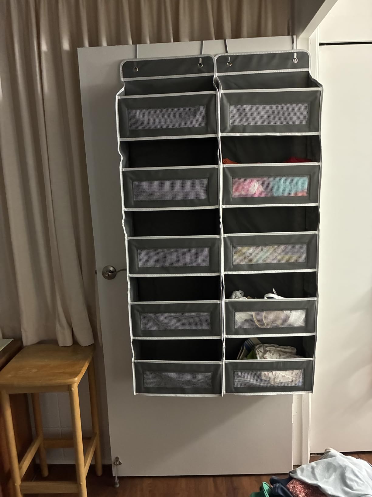 JARLINK Over the Door Organizer for Bedroom, Pantry, Bathroom, 5 Shelf Grey customer photo 2