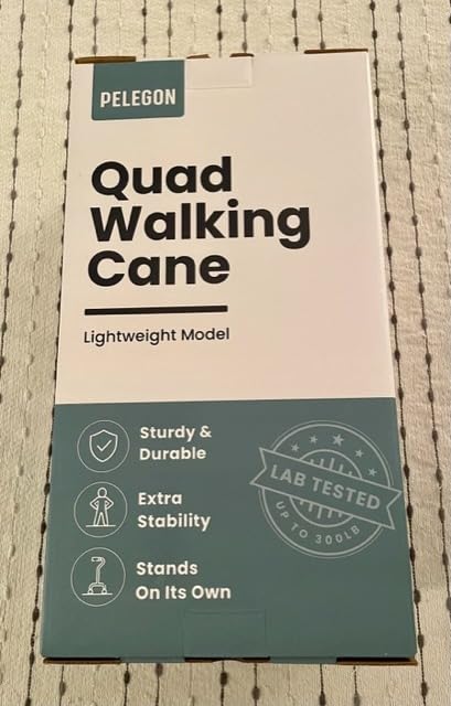 PELEGON Quad Cane (300 lb) - Adjustable Walking Cane with A Large 4 Pronged Base for Extra Balance & Stability, Walking Canes for Seniors, Walking Cane for Men & Women, Walking Sticks customer photo 1