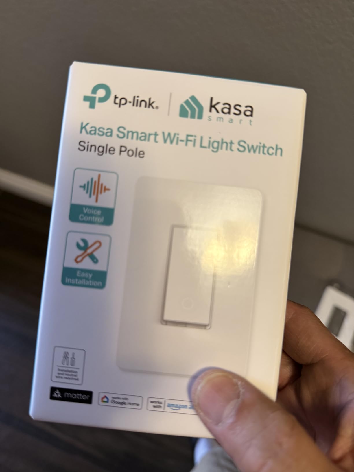Kasa Matter Smart Light Switch KS205, Voice Control w/Siri, Alexa & Google Assistant, UL Certified, Timer & Schedule, Neutral Wire Required, Single Pole, 2.4GHz Wi-Fi customer photo 2