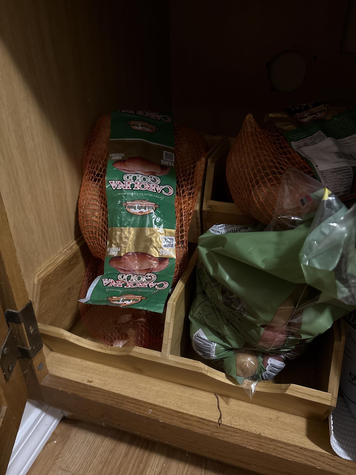 HOMESTEAD Bamboo Pantry Storage Bins, Stackable Potato & Onion Storage Bin Set of 3 with Slide-Out Access customer photo 1