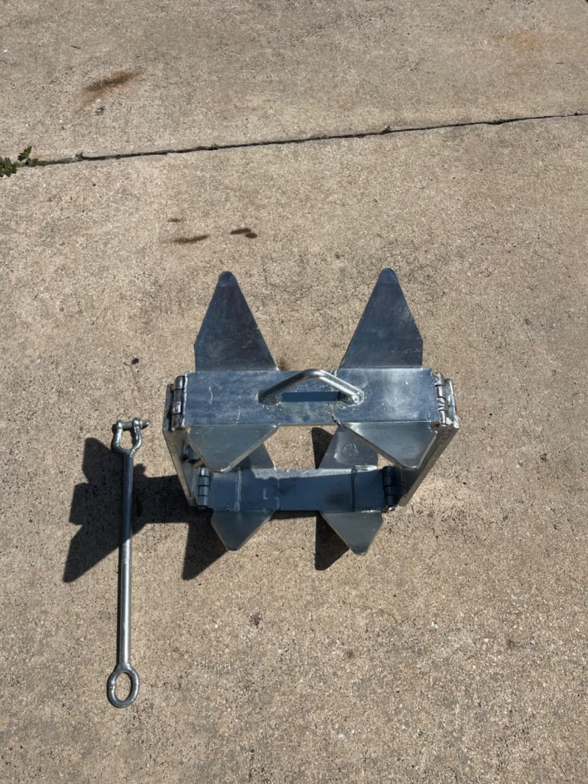 Box Anchor for Boats, Folding Boat Anchor Hot Dip Galvanized, Double Sided | Slide Anchor for Pontoon Fishing and Cabin Cruiser, Multiple Sizes, Better Boat customer photo 1