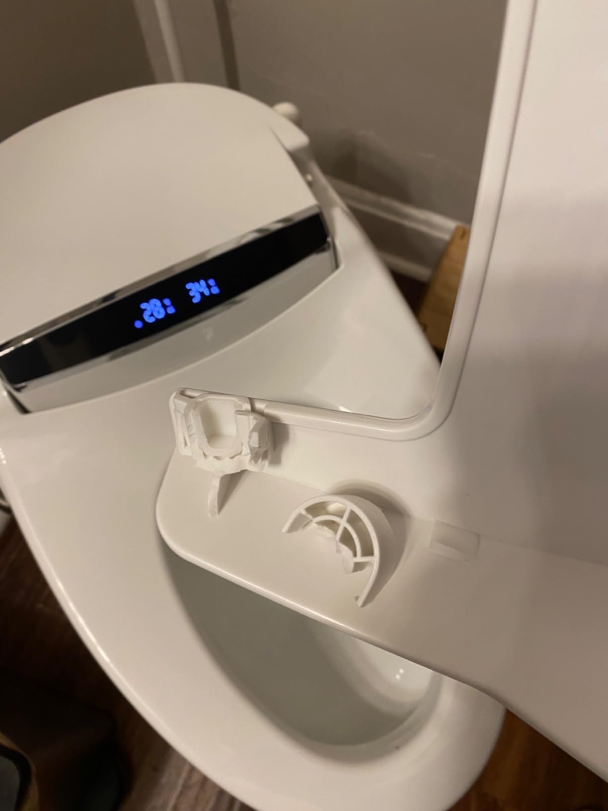 Smart Toilet with Warm Water Sprayer and Dryer, One Piece Bidet Toilet with Auto Dual Flush Foot Sensor Operation, Heated Seat Smart with Built In Fahrenheit LED Display customer photo 2