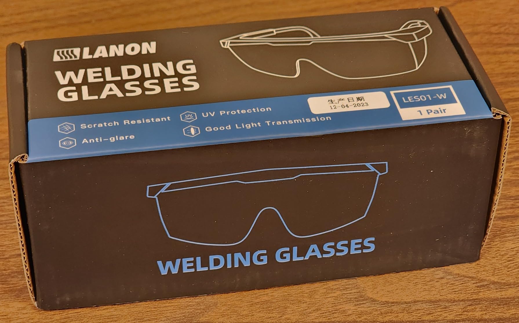 LANON Welding Safety Glasses, ANSI Z87.1, IR Filter Shade 5.0 Lens | Anti-Scratch & Anti-Impact, Wrap-Around Safety Goggles, Adjustable Temples For Welding Work customer photo 1
