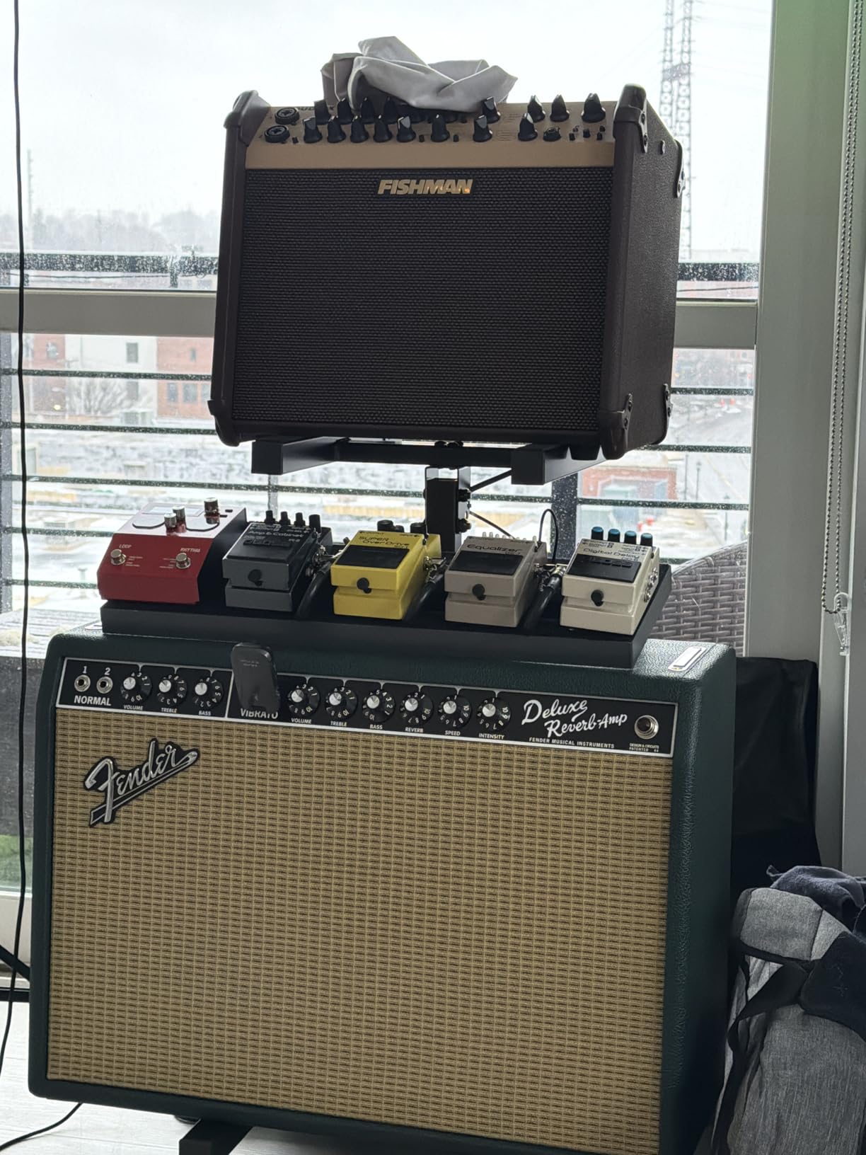 Vondynote Guitar Amp Stand with Wheels Adjustable Combo Amp Stand Tilt Back | Mobile Amplifier Stands, Stage Guitar Amp Holder customer photo 1