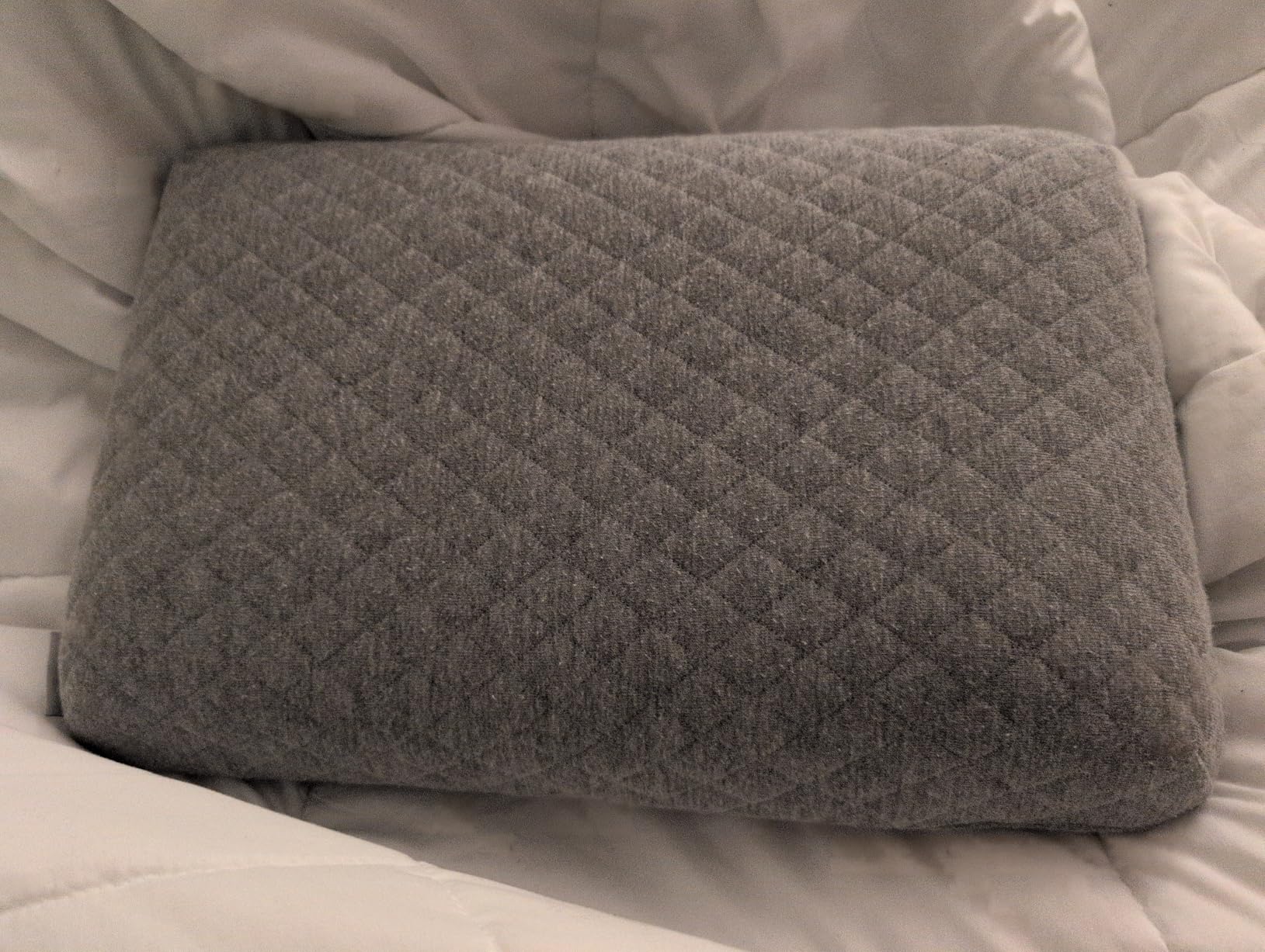 Memory Foam Travel Pillow 9.8x15.7 Compact Camping Pillow, Small Memory Foam Pillow, Stable and Supportive, Washable Double-Layer Cover with Carry Bag, for Airplane Car Hiking (Grey) customer photo 1