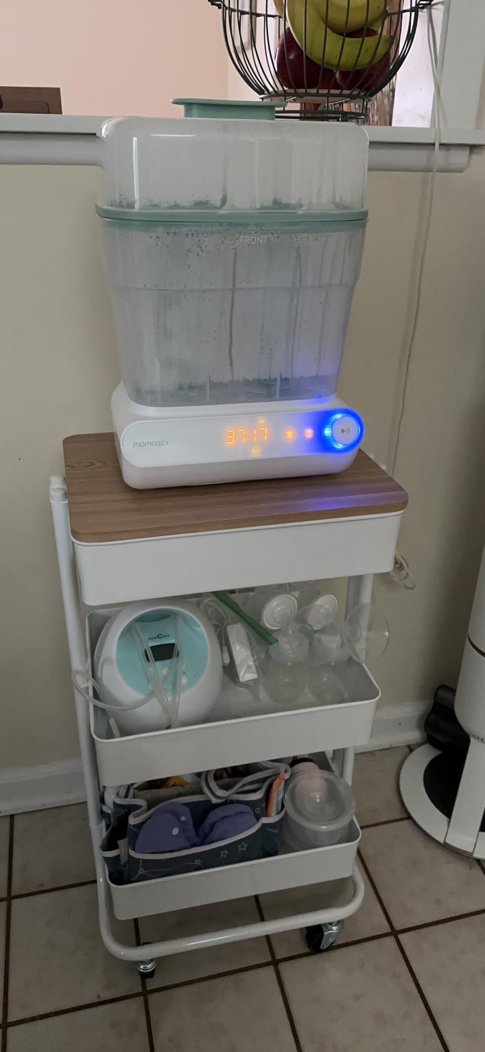 Momcozy 3-Layers Large Capacity Bottle Sterilizer and Dryer, Pump Part Mode | 11-Bottles Capacity, Fast Sterilize and Dry, Breast Pump Parts Rack Included, for Busy Parents customer photo 1