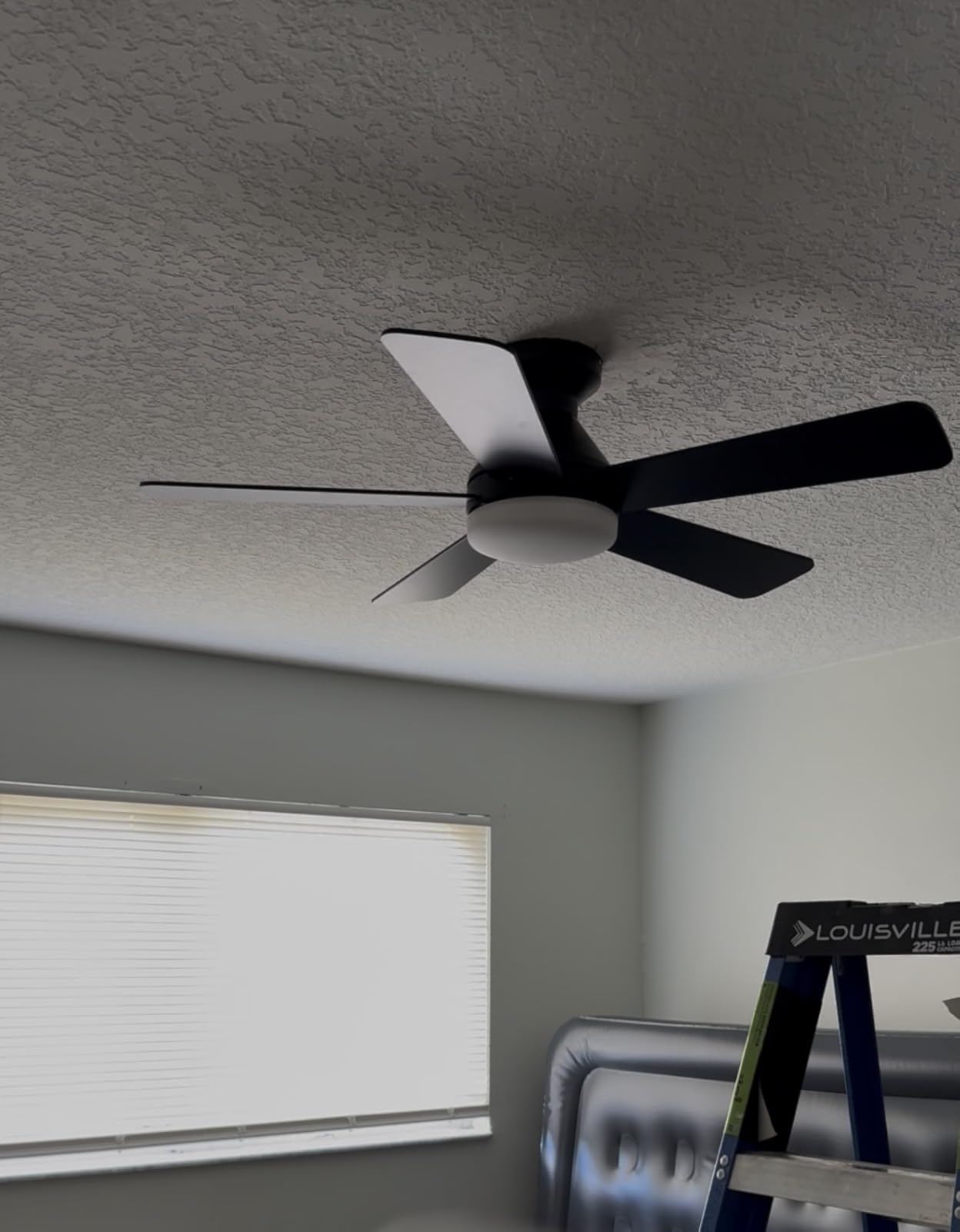 addlon 42 Inch Black Low Profile Ceiling Fans with Lights and Remote | Flush mount, 3-color dimmable light, quiet reversible DC motor, easy install, memory, timer, bedroom, covered outdoor areas customer photo 2