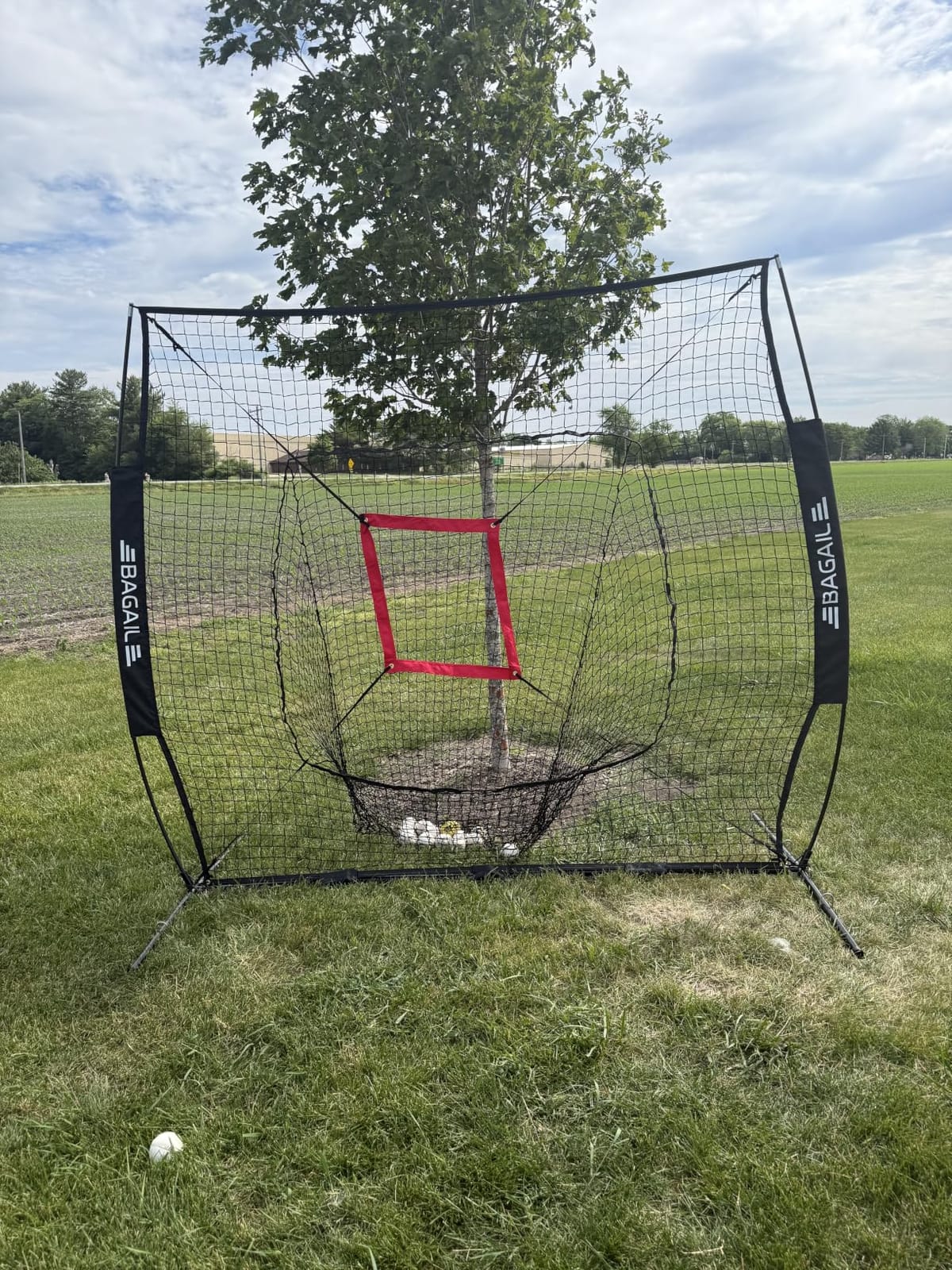 BAGAIL 7x7 ft Baseball & Softball Training Net | Includes Batting Tee & 2 Strike Zones, Heavy Duty Frame, Durable 7-Ply Mesh, Quick 2-Min Setup customer photo 2