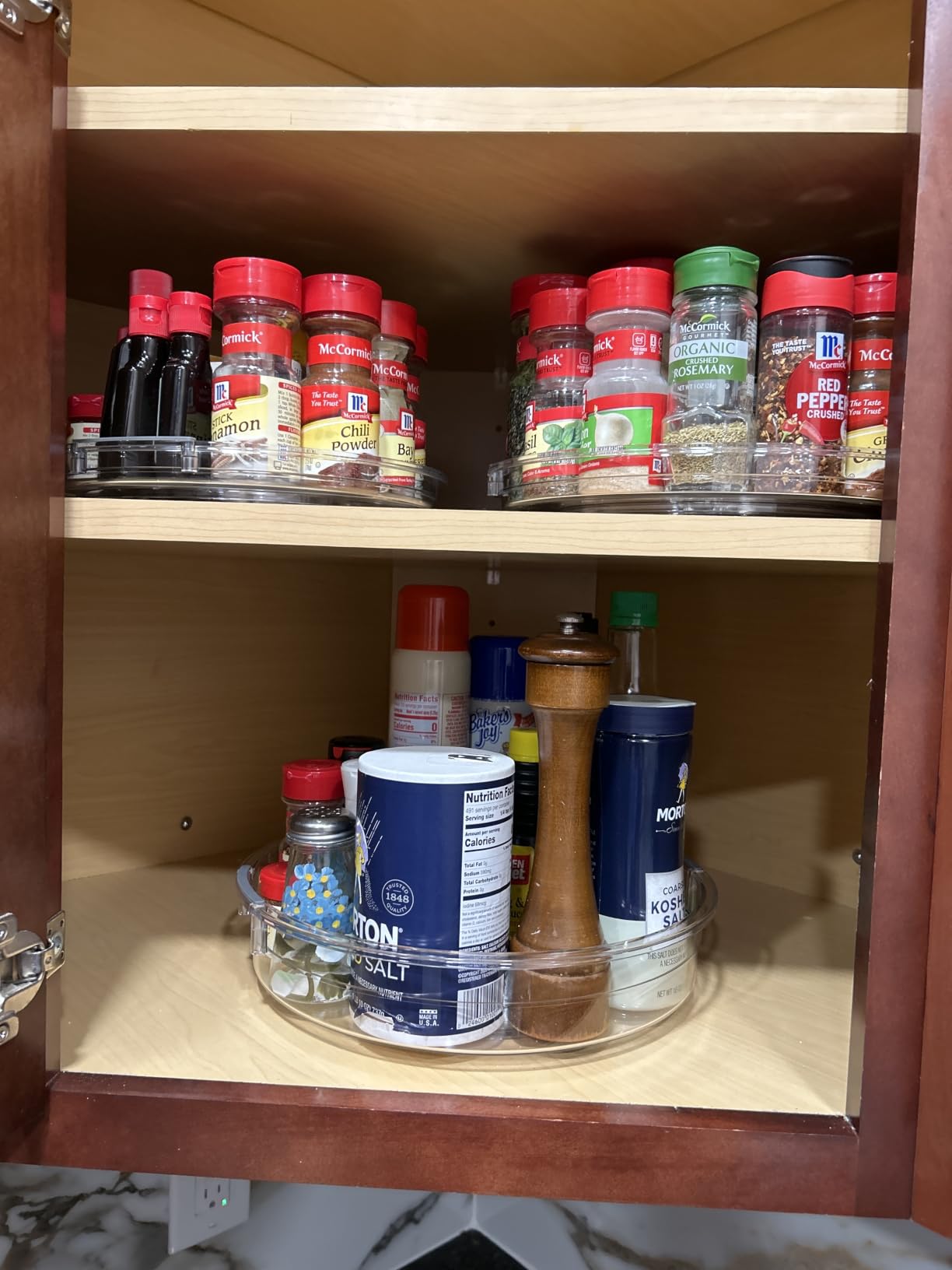 LAMU 3 Pack Lazy Susan Organizer Turntable for Cabinet, 9.25'' 10.6'' 12'' | Pantry Organizers and Storage, Rotating Condiment Organizer Spice Organization, For Kitchen, Table Top, Fridge, Countertop customer photo 1