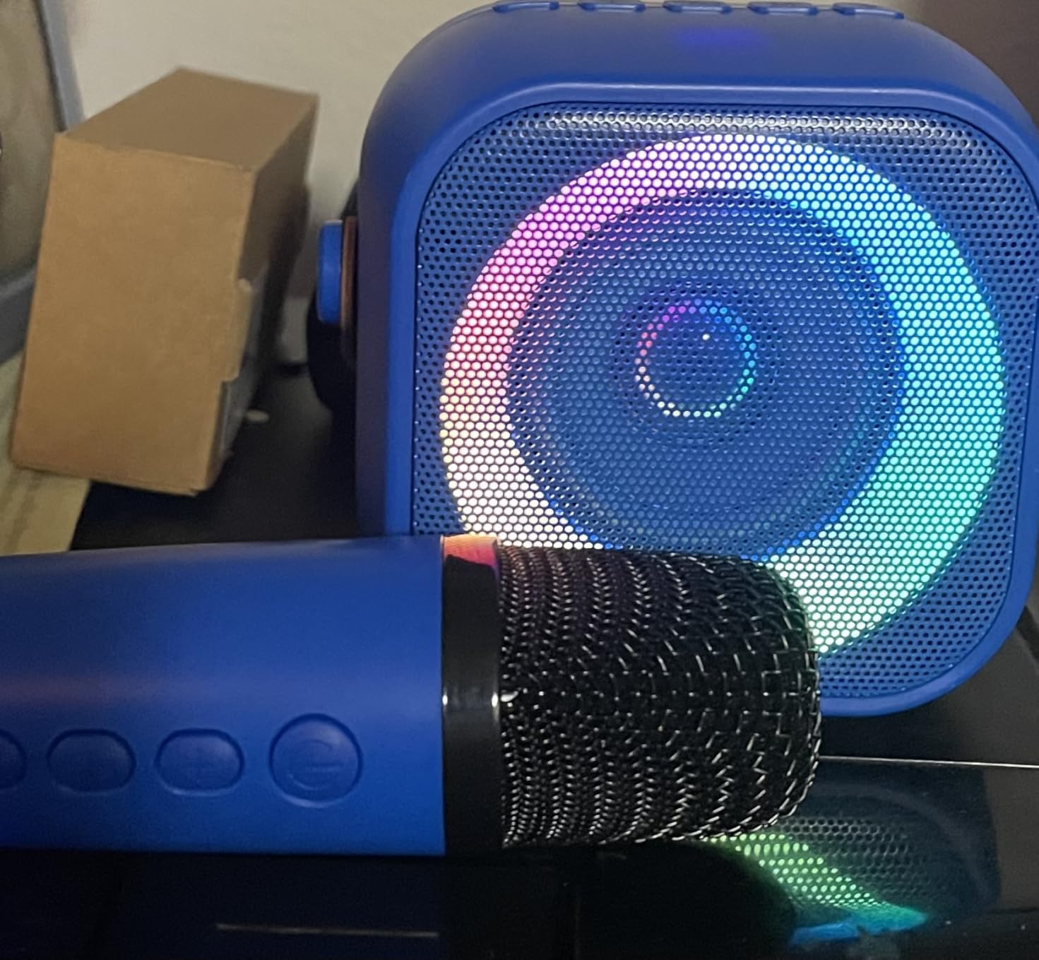 Mini Karaoke Machine, Portable Bluetooth Karaoke Speaker with 2 Wireless Microphones and Party Lights for Kids and Adults, Birthday Gifts for Girls Boys Family Home Party customer photo 2