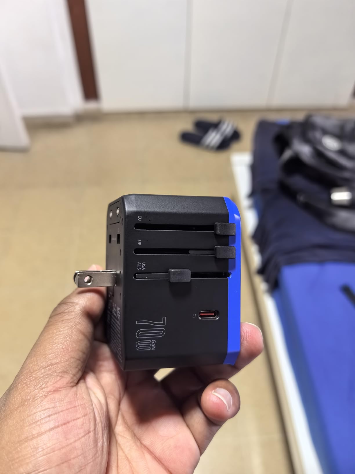 Ceptics 70W GaN Universal Travel Adapter, 2 USB-A, 3 USB-C, Universal Input | Type A, C, G & I Plugs for USA, EU, UK, AU & More, PD 70W USB-C, 6 in 1 World Travel Adapter customer photo 2