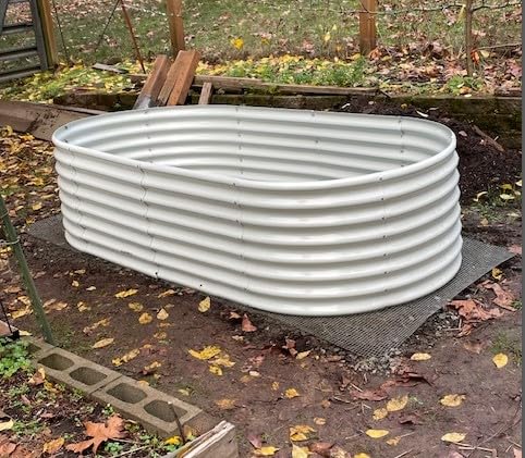 Anleolife 8x4x2ft Oval Deep Root Galvanized Raised Garden Bed, Quartz Grey | 478-Gallon Capacity, 24in Soil Depth, Interior Bracing and Broad Crop-Row Space for Tomatoes, Peppers and Seasonal Rotation customer photo 1