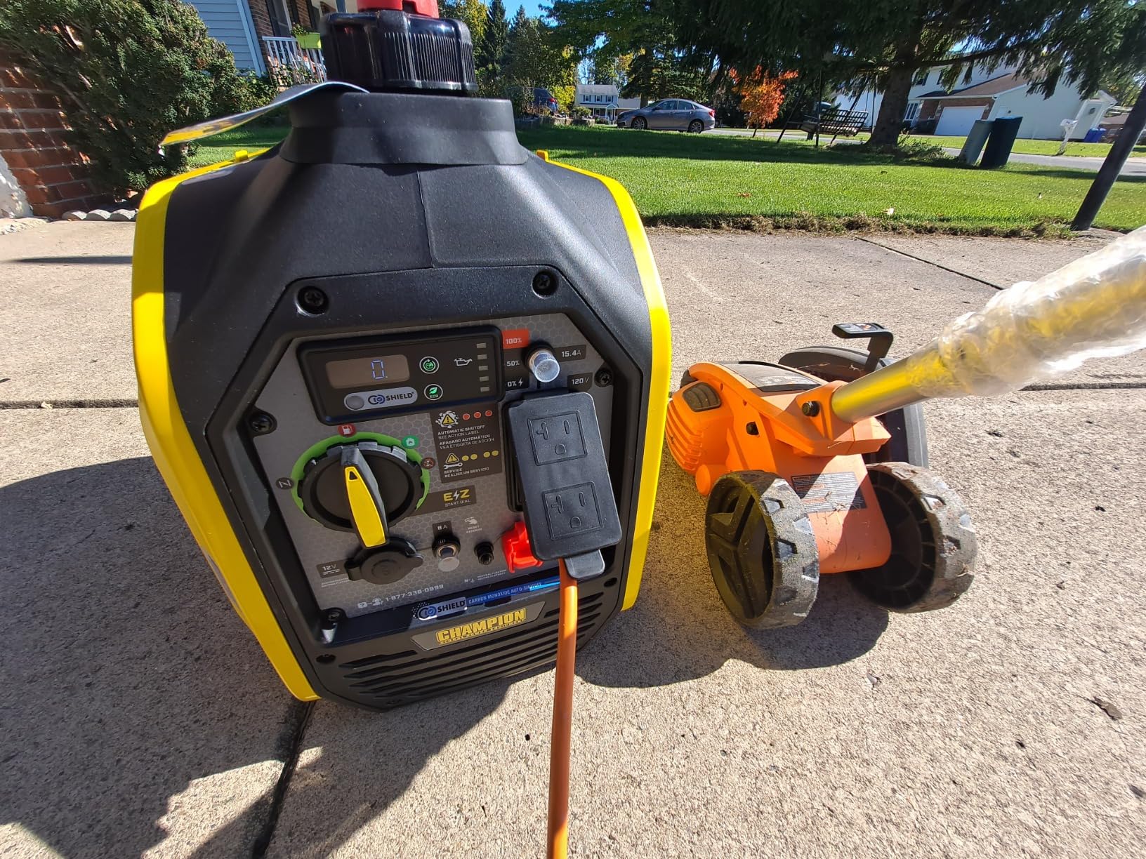 Champion Power Equipment 2500-Watt Dual Fuel Portable Inverter Generator with Quiet Technology and CO Shield | 53 dBA quiet, CO Shield auto shutoff, 1850 running watts and 11.5 hr on gasoline, 25 hr on propane, parallel ready customer photo 2