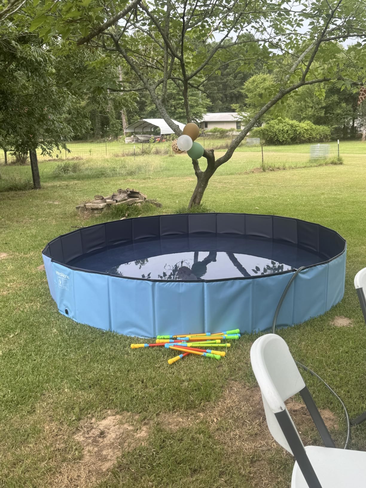 Meowant Extra Large Dog Pool Foldable 97'', Hard Plastic Kiddie Pool | Dog Swimming Pool Collapsible Dog Pet Bath Pool, Portable Deep Dog Pools for Large Dogs (5XL-97'' x 16'') customer photo 1