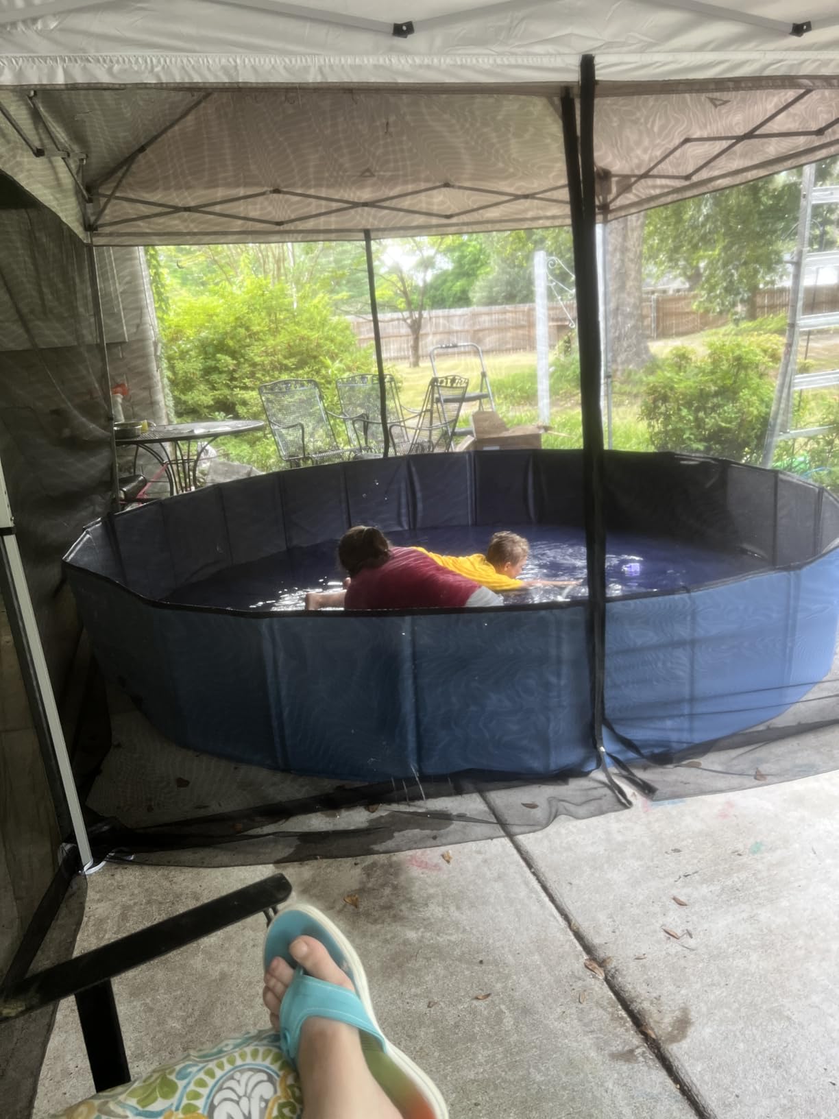 Meowant Extra Large Dog Pool Foldable 97'', Hard Plastic Kiddie Pool | Dog Swimming Pool Collapsible Dog Pet Bath Pool, Portable Deep Dog Pools for Large Dogs (5XL-97'' x 16'') customer photo 2