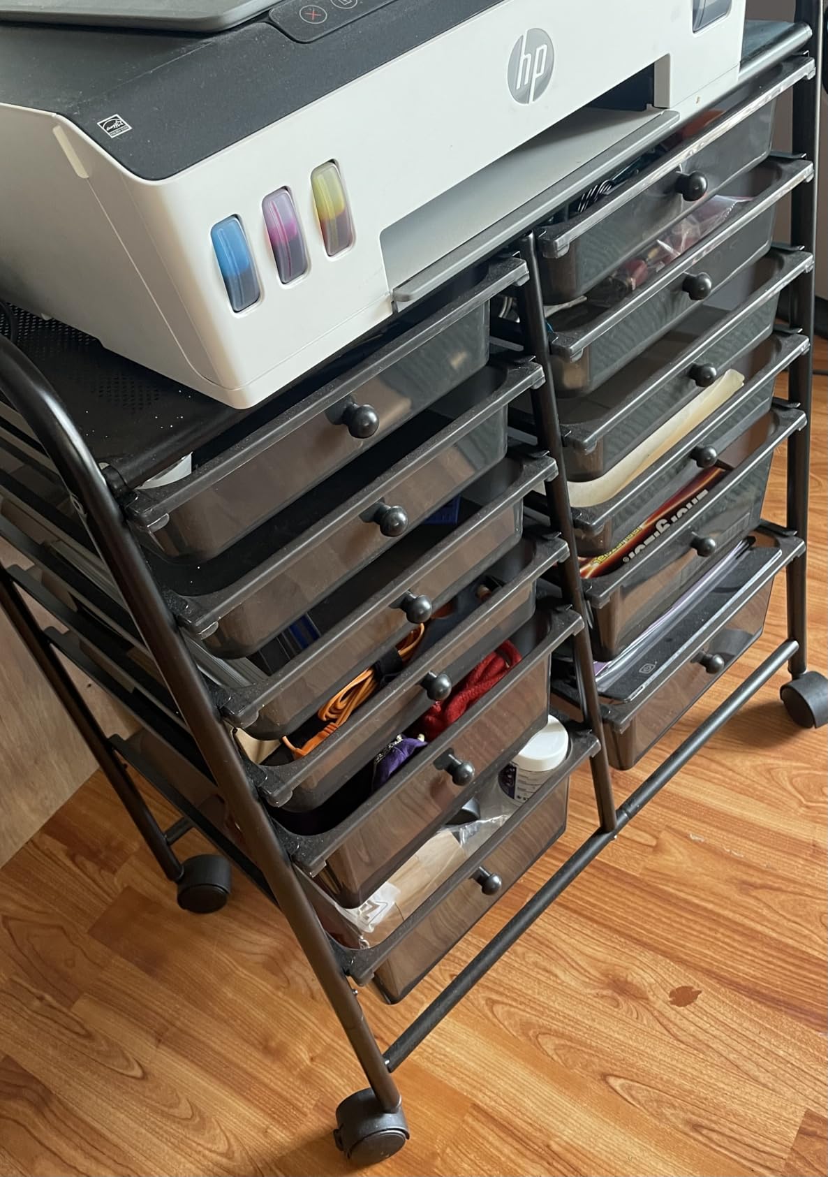Simple Houseware 15 Drawers Rolling Utility Cart Art Craft Storage, Chrome customer photo 2