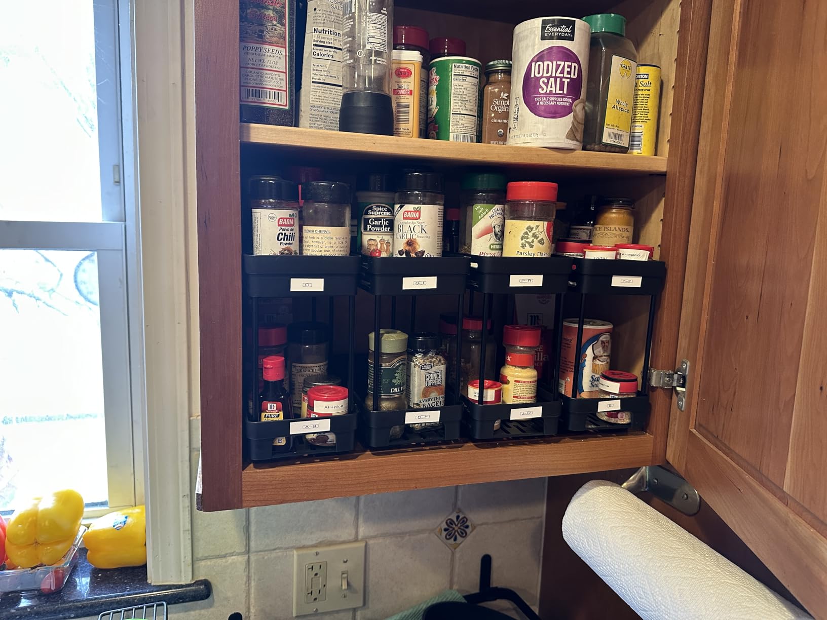 Pull Out Spice Rack Organizer for Cabinet, 3 Packs Slide Out Spice Racks Organizer, Spice Cabinet Organizers, Cabinet Size Need: 12