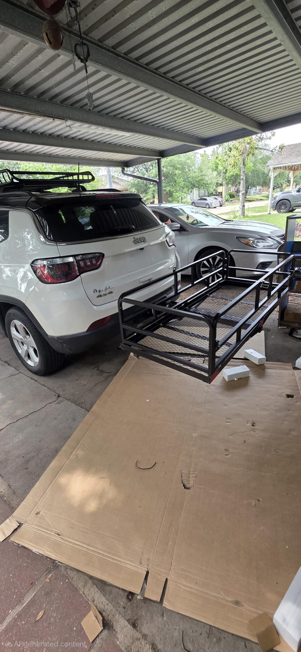 Trailer Hitch Cargo Rack, 60 x 24 x 14 Inch Folding Hitch Mount Cargo Carrier with High Side Rails for RV Truck SUV Van, 500 lbs. Capacity, 2
