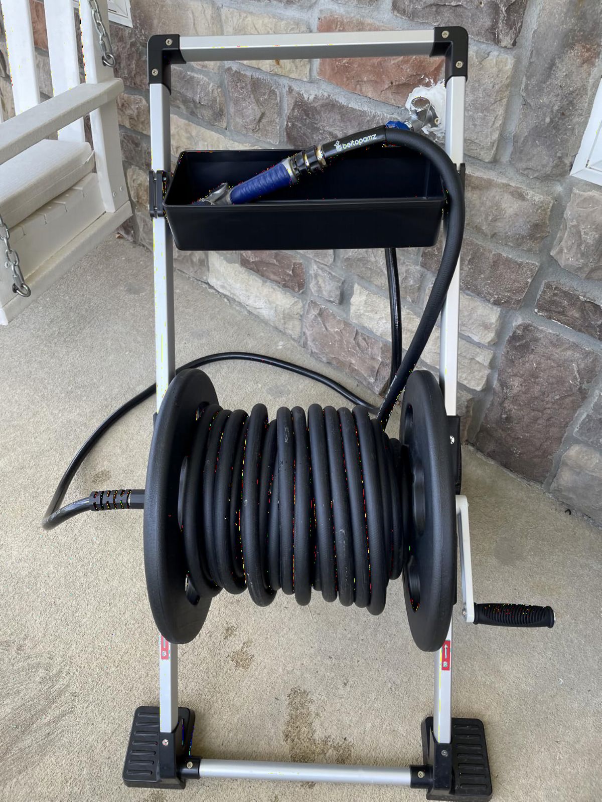Liberty Garden 304 Explorer Two Wheel Hose Reel Cart, Aluminum, Holds 250-feet of 5/8