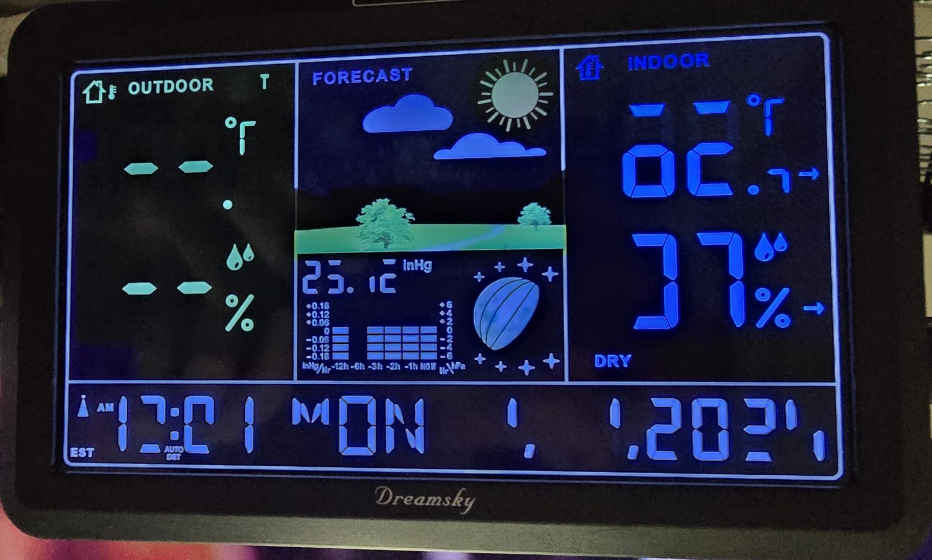 DreamSky Weather Station Indoor Outdoor Thermometer Wireless, Atomic Clock, Digital Large Display with Backlight Dimmer, USB Port, Inside Outside Temperature Humidity Monitor for Home (Plug-in) customer photo 2